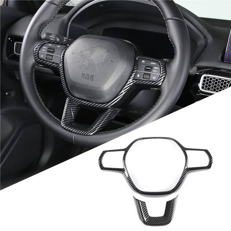 Interieur Dekor Carbon Fiber Style Auto Lenkrad Dekoration Abdeckung Trim Rahmen Aufkleber Für Civic 11th 2022 Innen Interieur TüRverkleidungen Dekor(Stil a) von QFJFBGGH