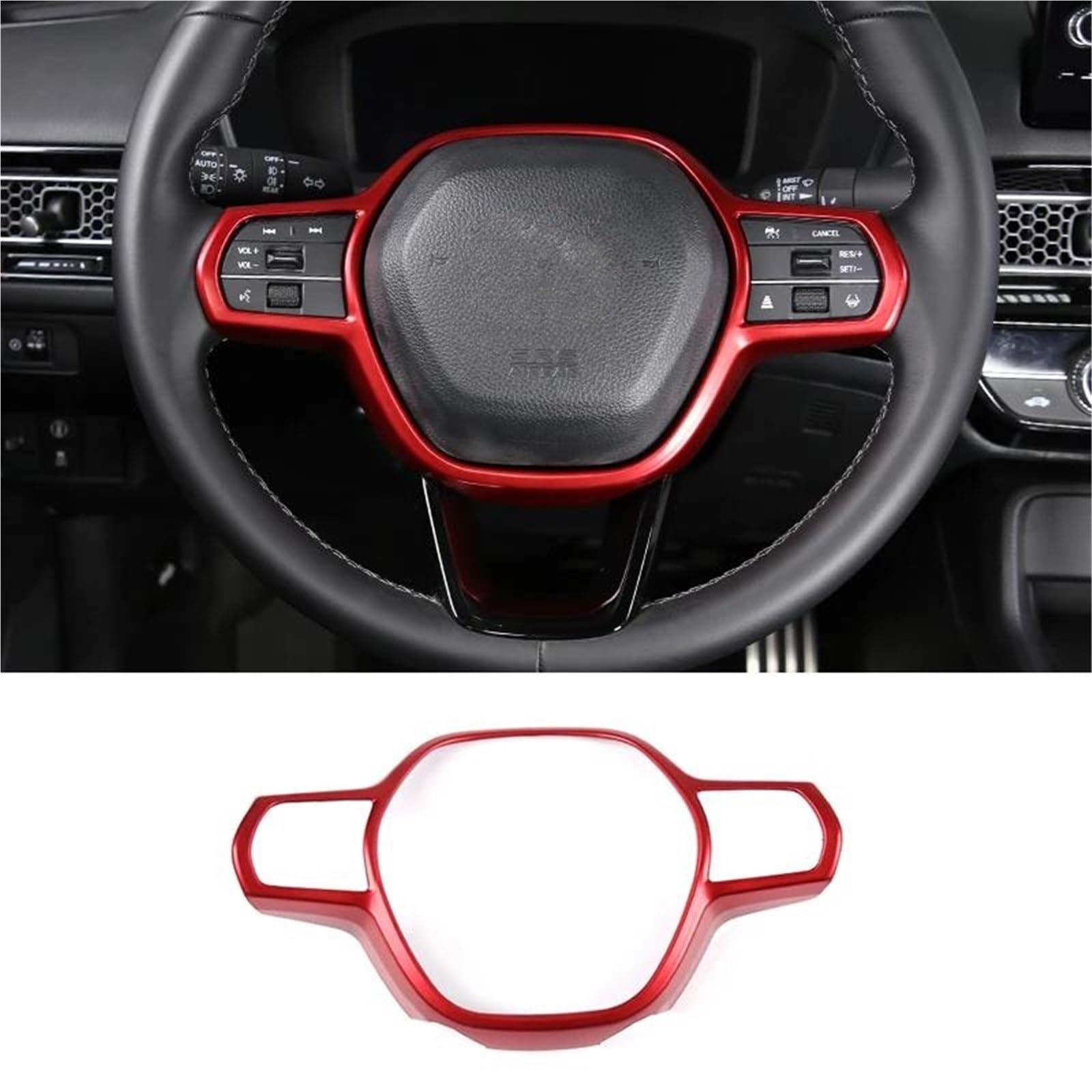 Interieur Dekor Carbon Fiber Style Auto Lenkrad Dekoration Abdeckung Trim Rahmen Aufkleber Für Civic 11th 2022 Innen Interieur TüRverkleidungen Dekor(Style D) von QFJFBGGH