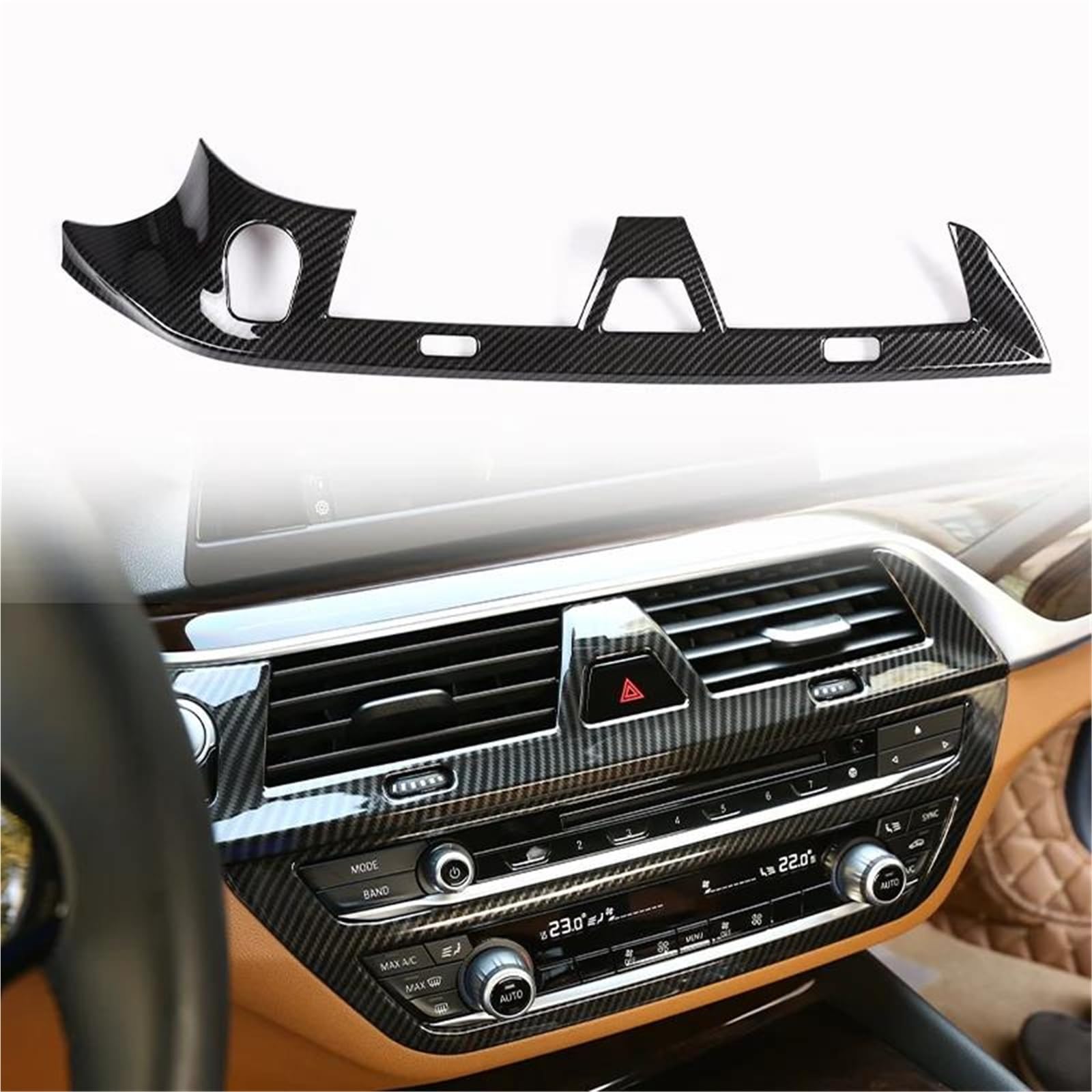 Interieur Dekor Für 5 Series Für G30 2018-2022 Autoaufkleber Lenkrad Schalttafel Türgriffabdeckung Verkleidung Interieur TüRverkleidungen Dekor(Carbon Texture 12) von QFJFBGGH