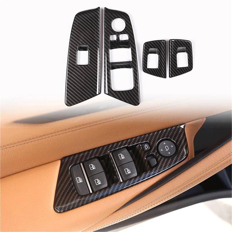 Interieur Dekor Für 5 Series Für G30 2018-2022 Autoaufkleber Lenkrad Schalttafel Türgriffabdeckung Verkleidung Interieur TüRverkleidungen Dekor(Carbon Texture 19) von QFJFBGGH