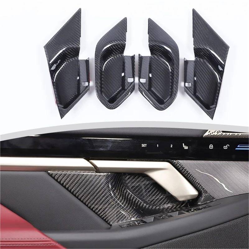 Interieur Dekor Für 5 Series Für G60 2024 + Carbon Fiber Innentürgriff Frontverkleidung Aufkleber Zubehör Interieur TüRverkleidungen Dekor(Style 4) von QFJFBGGH