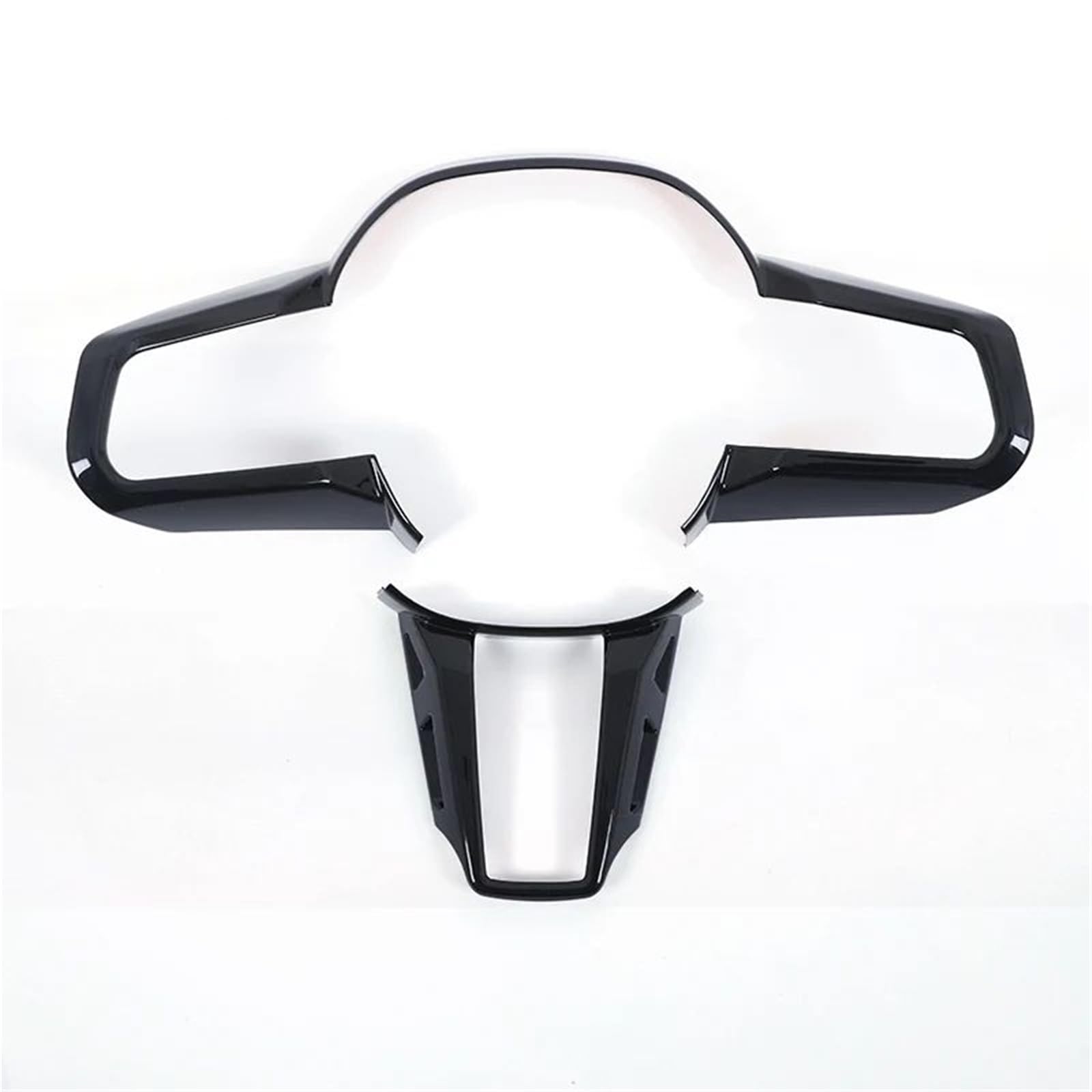 Interieur Dekor Für 5 Series Für G60 2024 2025 ABS Carbon Fiber Texture Auto Lenkrad Rahmen Abdeckung Trim Aufkleber Interieur TüRverkleidungen Dekor(Glänzend schwarz) von QFJFBGGH