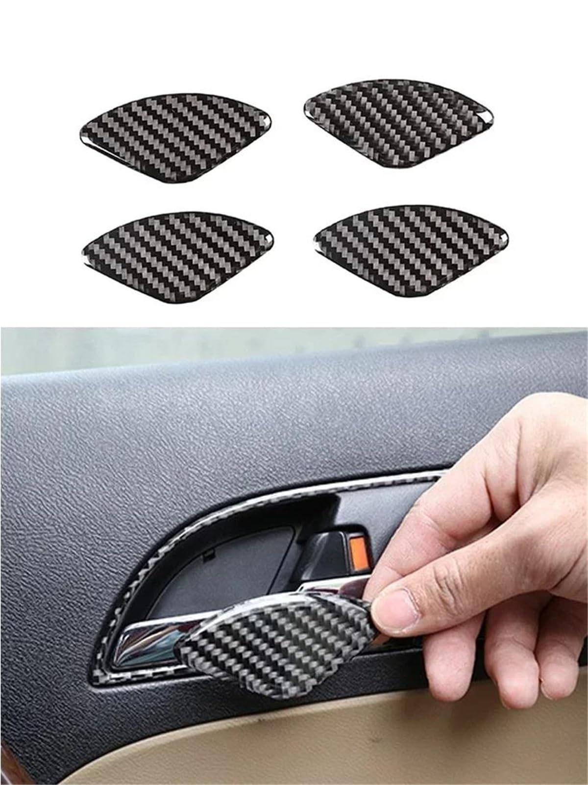 Interieur Dekor Für CRV 2007-2011 Weiche Carbonfaser Auto Dekorative Carbonfaser Schwarz Aufkleber Innenausstattung Auto Interieur TüRverkleidungen Dekor(Style 21) von QFJFBGGH