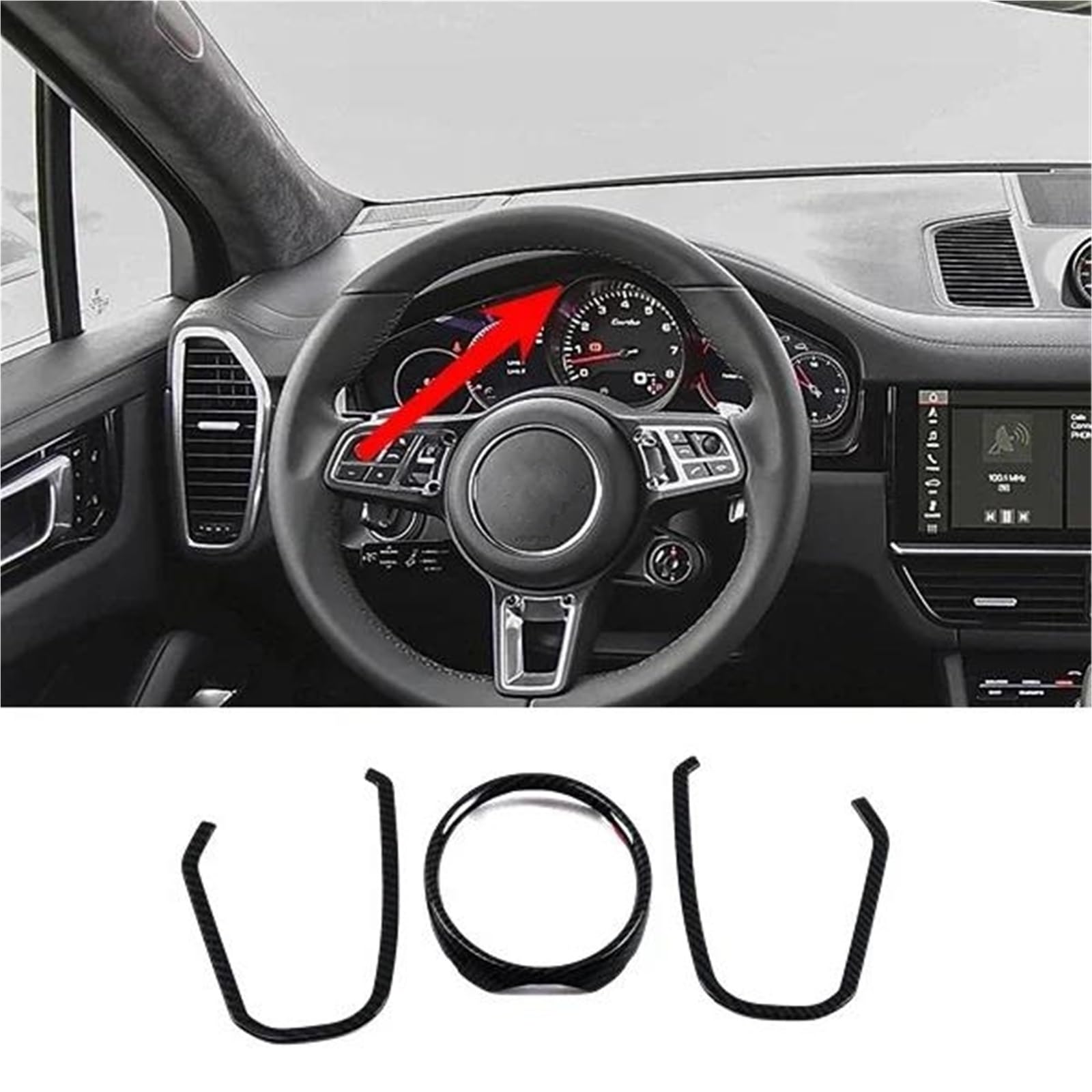 Interieur Dekor Für Cayenne 2018-2022 ABS Auto Getriebe Wasser Tasse Rahmen Luftauslass Innere Armlehne Trim Abdeckung Auto Innen Interieur TüRverkleidungen Dekor(Style 10) von QFJFBGGH