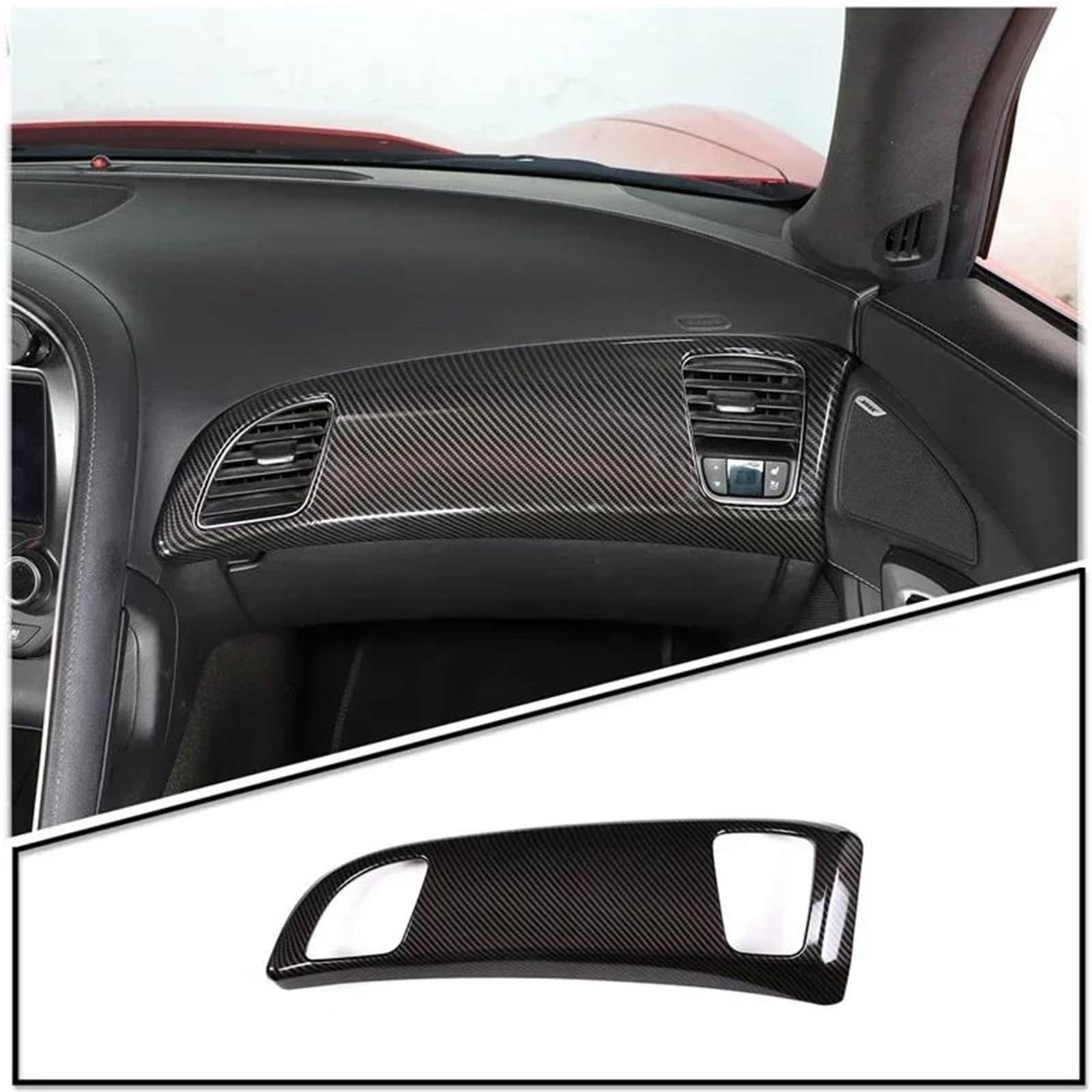 Interieur Dekor Für Chevy Für Corvette C7 Z06 2014-2019 ABS Auto Styling Co-Fahrer Air Outlet Rahmen Aufkleber Auto Innen Interieur TüRverkleidungen Dekor(Carbon Pattern) von QFJFBGGH