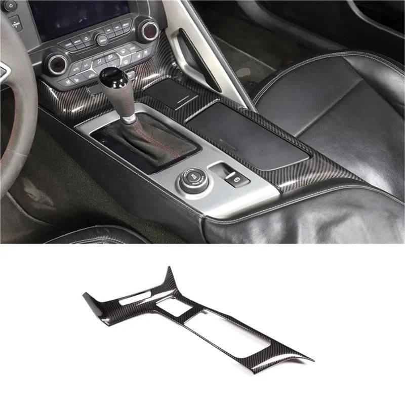 Interieur Dekor Für Chevy Für Corvette C7 Z06 2014-2019 ABS Auto Zentrale Steuerung Getränkehalter Panel Rahmen Aufkleber Interieur TüRverkleidungen Dekor(Carbon pattern) von QFJFBGGH