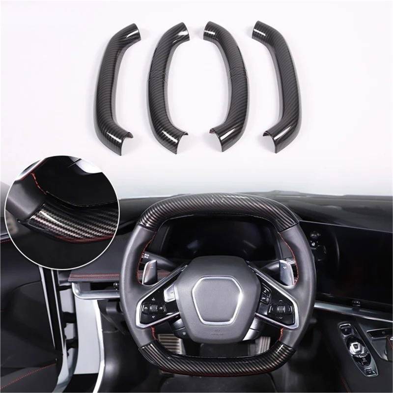 Interieur Dekor Für Chevy Für Corvette C8 2020-2024 Auto ABS Autokonsole Gangschaltung Panel Abdeckung Tür Armlehne Zieraufkleber Interieur TüRverkleidungen Dekor(Carbon Texture 3) von QFJFBGGH