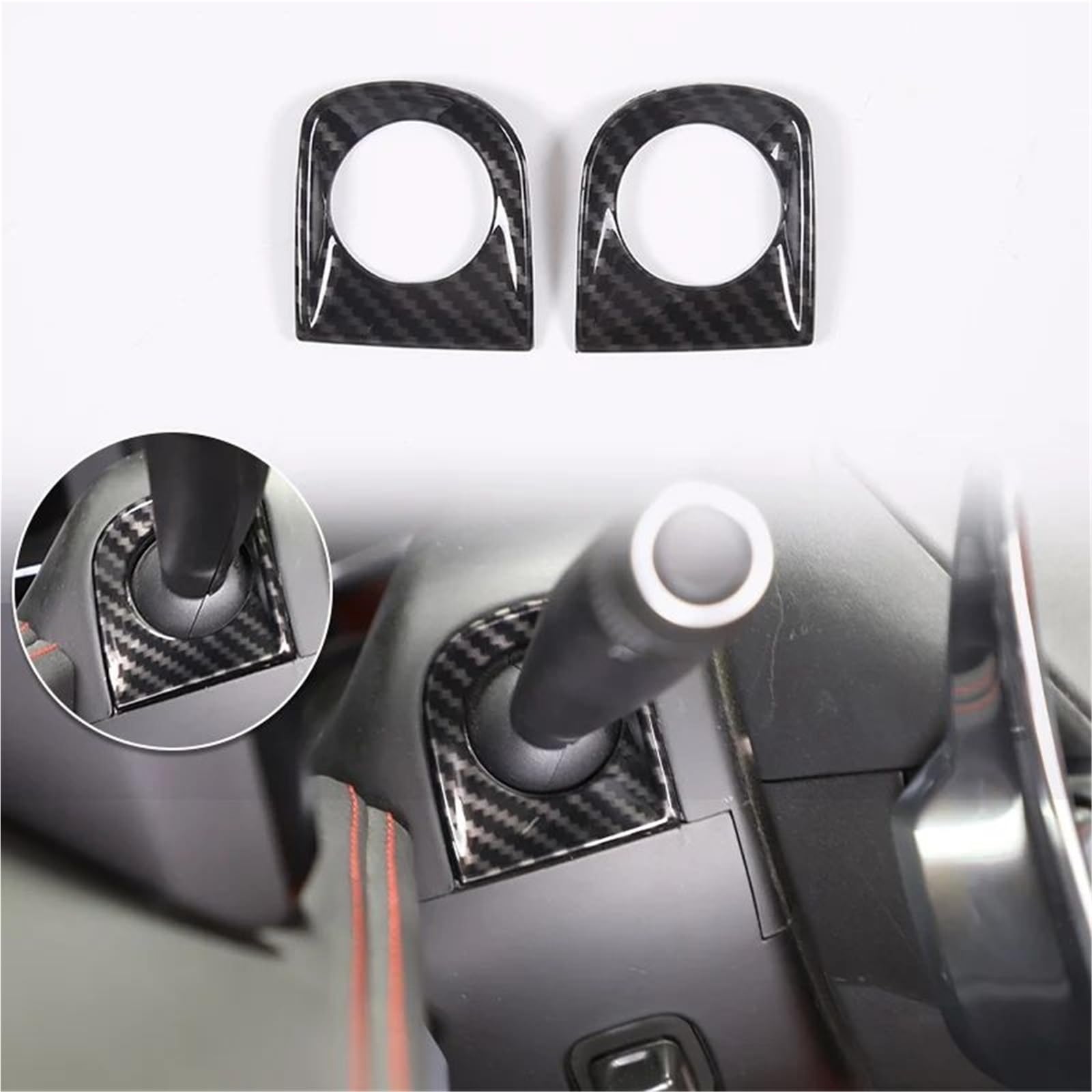 Interieur Dekor Für Chevy Für Corvette C8 2020-2024 Auto ABS Autokonsole Gangschaltung Panel Abdeckung Tür Armlehne Zieraufkleber Interieur TüRverkleidungen Dekor(Carbon Texture 35) von QFJFBGGH