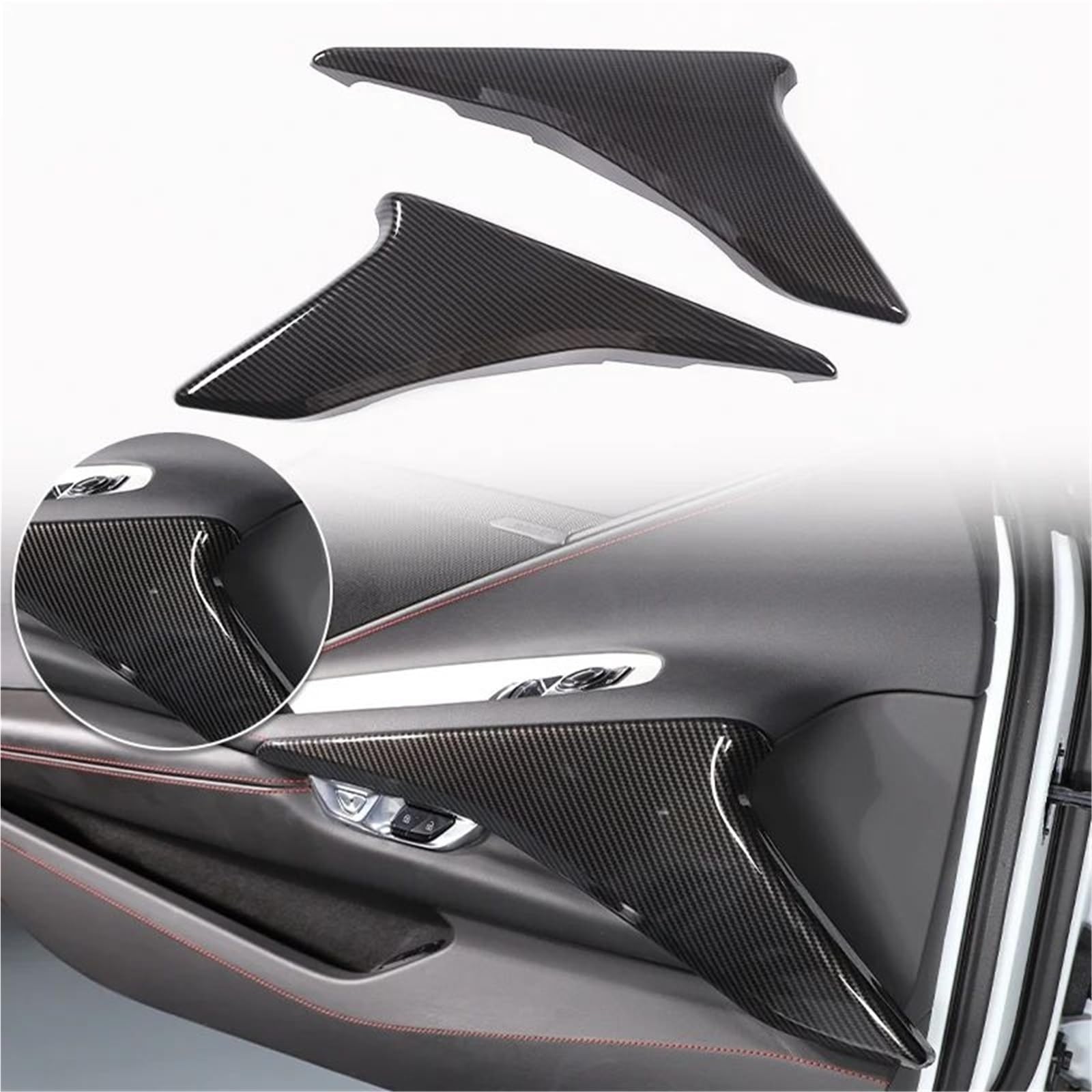 Interieur Dekor Für Chevy Für Corvette C8 2020-2024 Auto ABS Autokonsole Gangschaltung Panel Abdeckung Tür Armlehne Zieraufkleber Interieur TüRverkleidungen Dekor(Carbon Texture 38) von QFJFBGGH