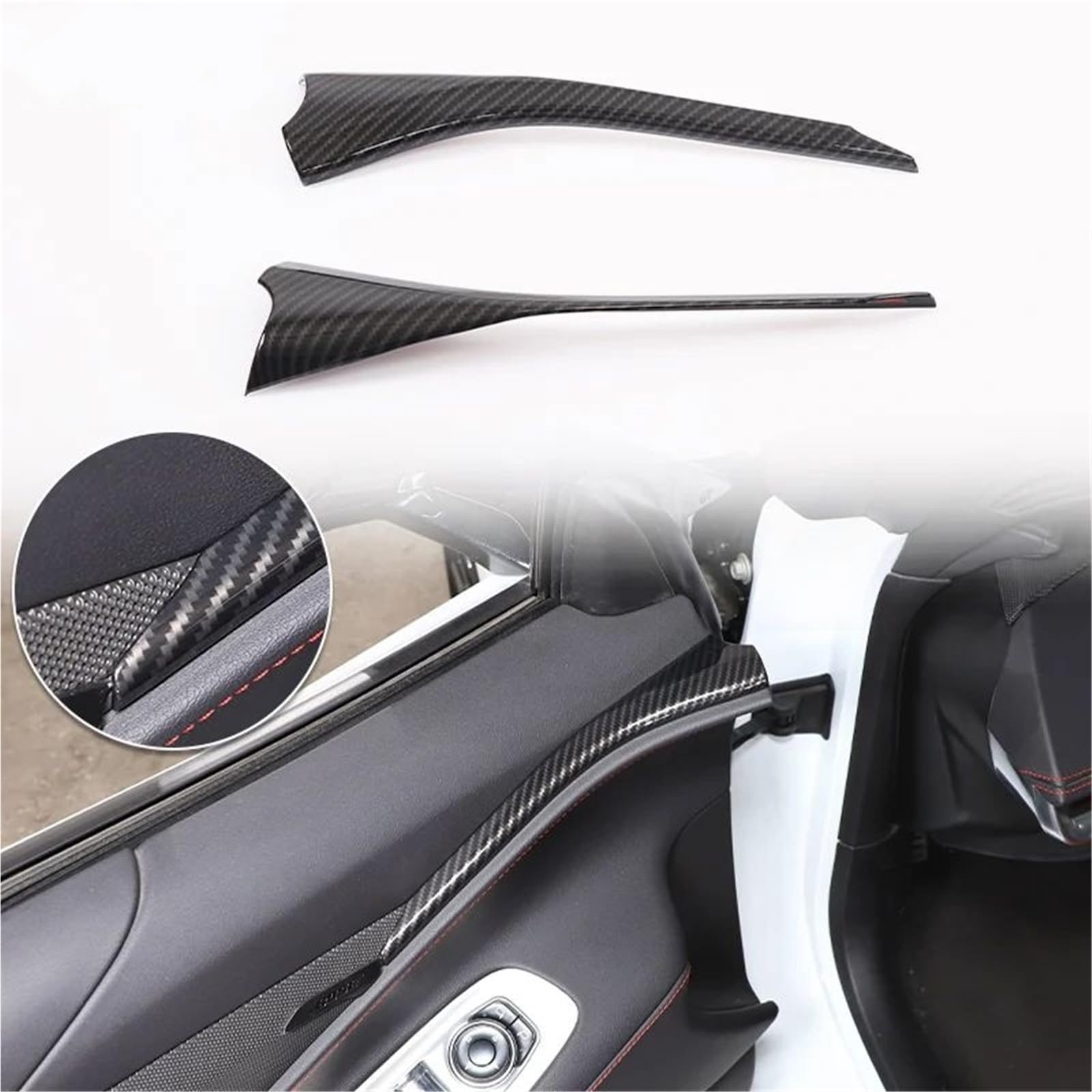 Interieur Dekor Für Chevy Für Corvette C8 2020-2024 Auto ABS Autokonsole Gangschaltung Panel Abdeckung Tür Armlehne Zieraufkleber Interieur TüRverkleidungen Dekor(Carbon Texture 39) von QFJFBGGH