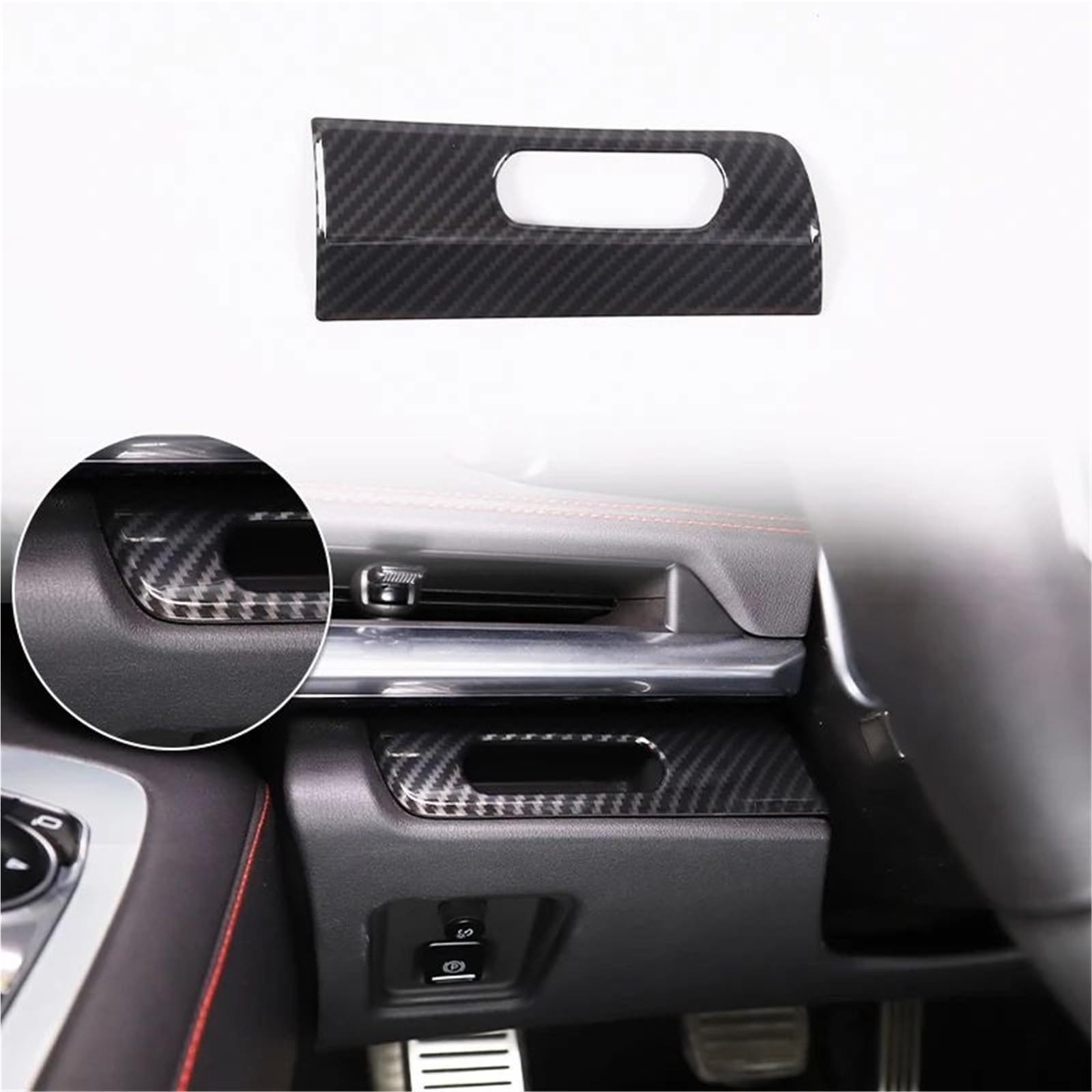 Interieur Dekor Für Chevy Für Corvette C8 2020-2024 Auto ABS Autokonsole Gangschaltung Panel Abdeckung Tür Armlehne Zieraufkleber Interieur TüRverkleidungen Dekor(Carbon Texture 41) von QFJFBGGH