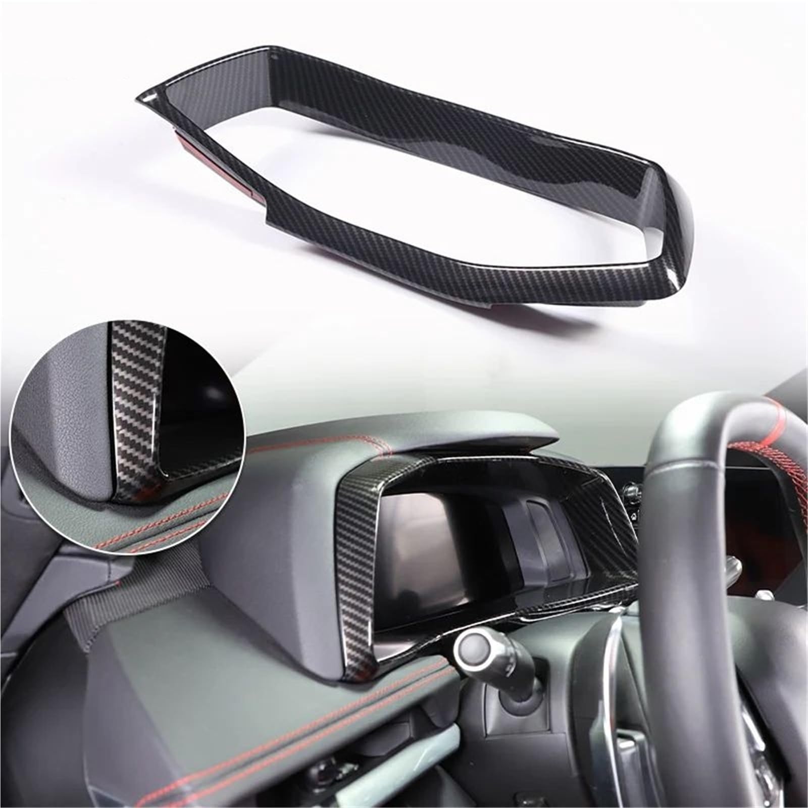 Interieur Dekor Für Chevy Für Corvette C8 2020-2024 Auto ABS Autokonsole Gangschaltung Panel Abdeckung Tür Armlehne Zieraufkleber Interieur TüRverkleidungen Dekor(Carbon Texture 42) von QFJFBGGH