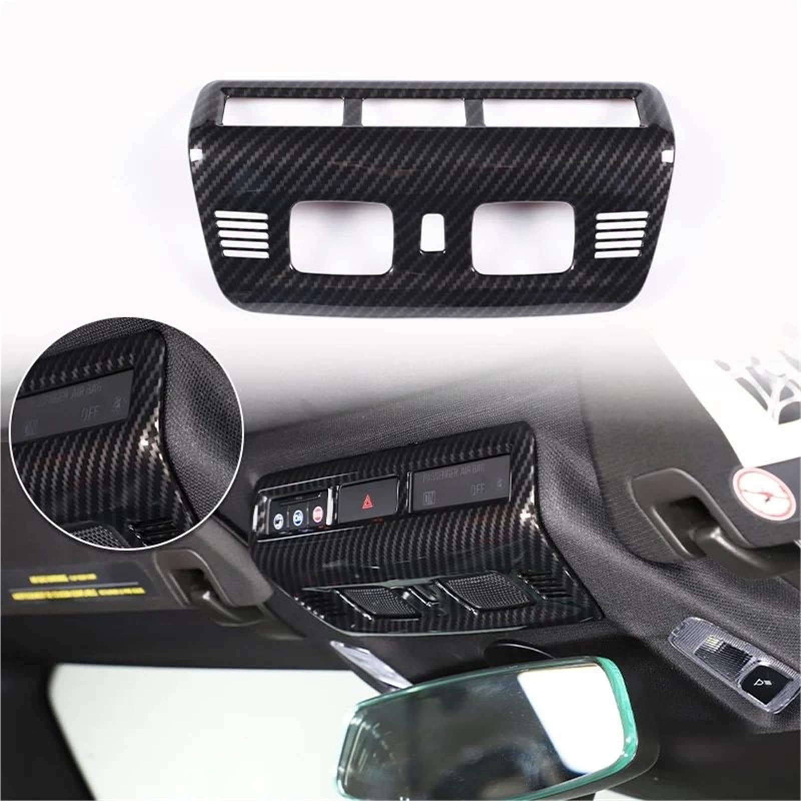 Interieur Dekor Für Chevy Für Corvette C8 2020-2024 Auto ABS Autokonsole Gangschaltung Panel Abdeckung Tür Armlehne Zieraufkleber Interieur TüRverkleidungen Dekor(Carbon Texture 43) von QFJFBGGH