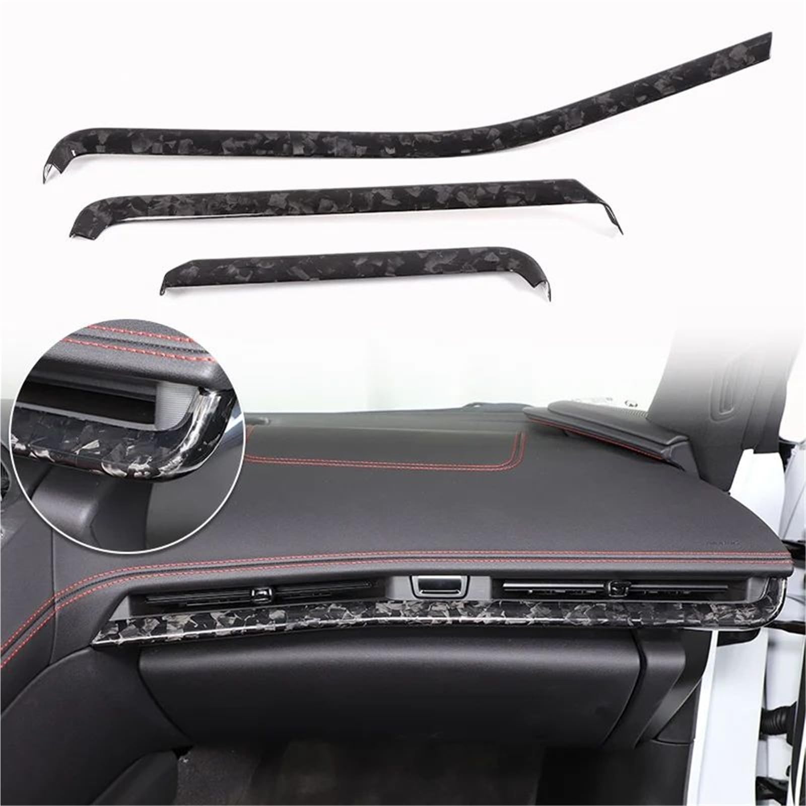 Interieur Dekor Für Chevy Für Corvette Für C8 2020-2024 Auto-Innenraum-Armaturenbrett-Luftauslass-Dekoraufkleber Carbon-Textur Interieur TüRverkleidungen Dekor(Forged pattern) von QFJFBGGH