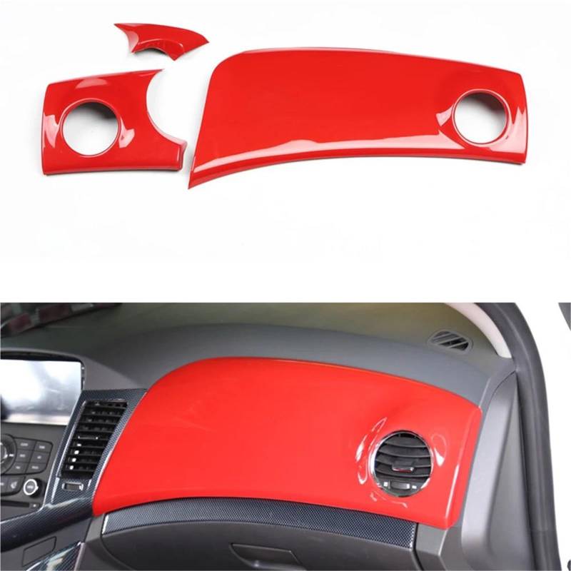 Interieur Dekor Für Chevy Für Cruze 2009-2013 2015 LHD Auto Front Dashboard Air Outlet Vent Dekoration Abdeckung Innen Interieur TüRverkleidungen Dekor(Rot) von QFJFBGGH