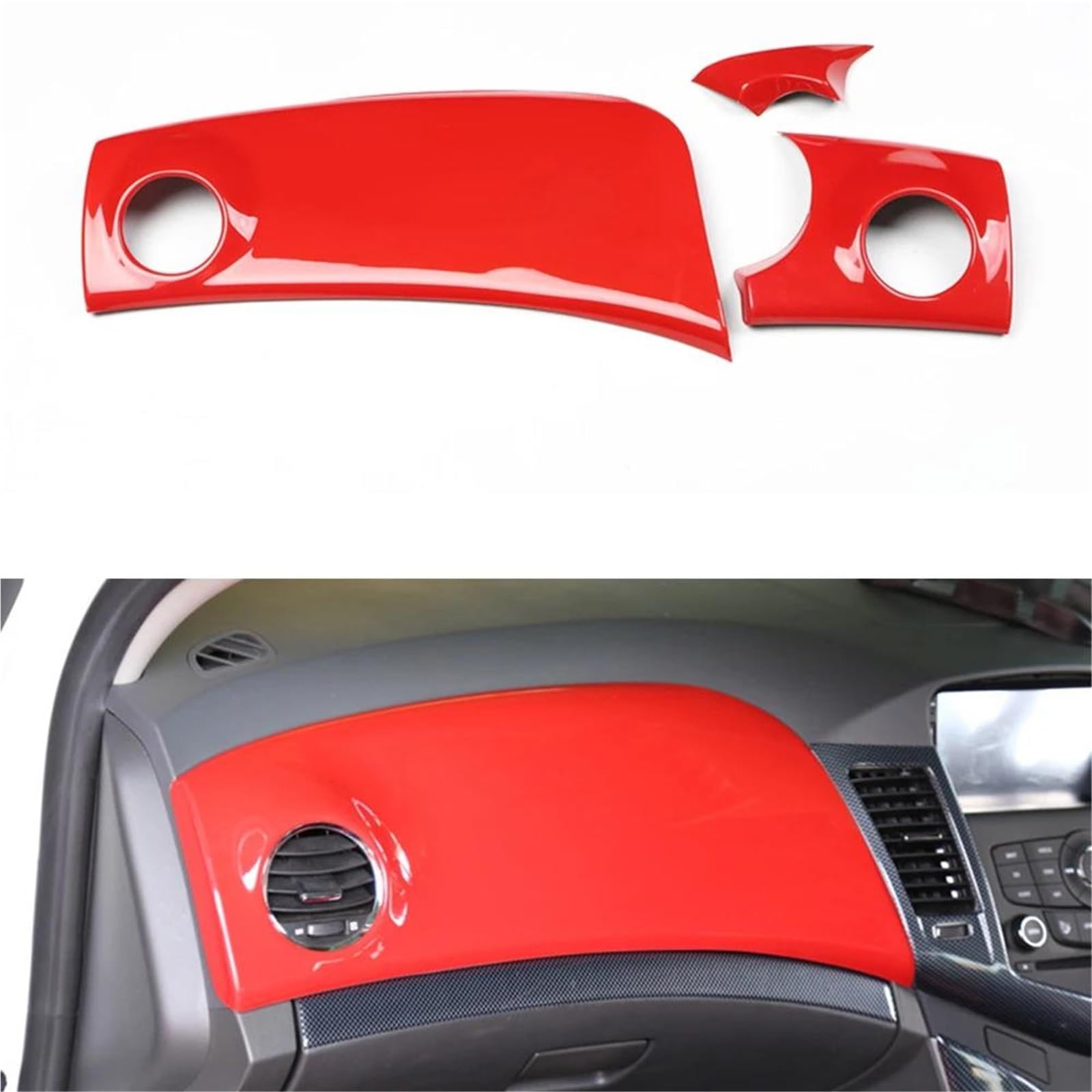 Interieur Dekor Für Chevy Für Cruze 2009-2013 2015 RHD Auto Dashboard Air Outlet Vent ABS Abdeckung Aufkleber Innen 3x Interieur TüRverkleidungen Dekor(Rot) von QFJFBGGH