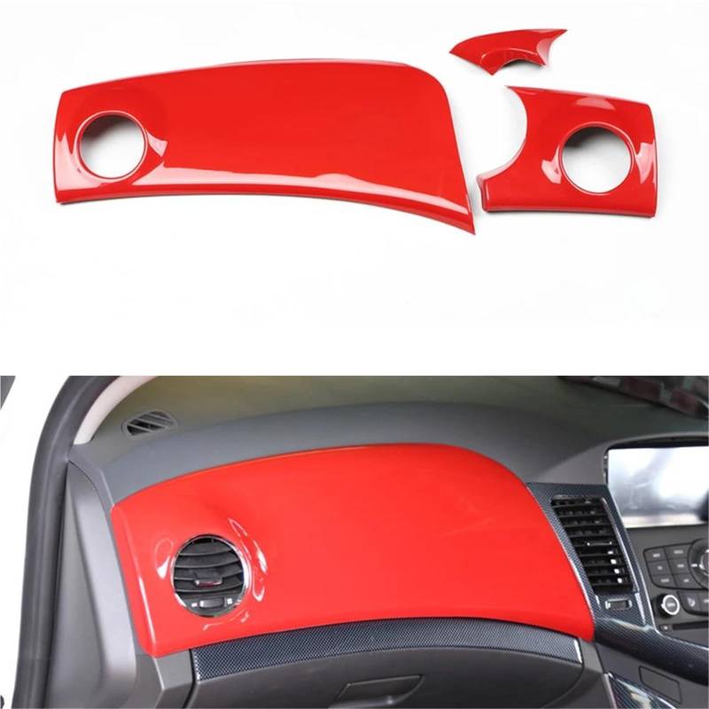 Interieur Dekor Für Chevy Für Cruze 2009-2013 2015 RHD Auto Dashboard Air Outlet Vent ABS Abdeckung Aufkleber Innen 3x Interieur TüRverkleidungen Dekor(Rot) von QFJFBGGH