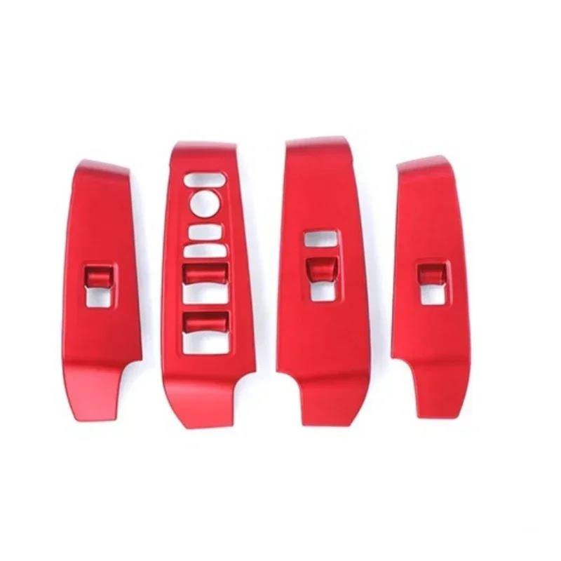 Interieur Dekor Für Civic 11. Generation 2022–2025 ABS Carbon Muster Auto Tür Fenster Glas Lift Panel Schalter Taste Abdeckung Innen Interieur TüRverkleidungen Dekor(Red LHD) von QFJFBGGH