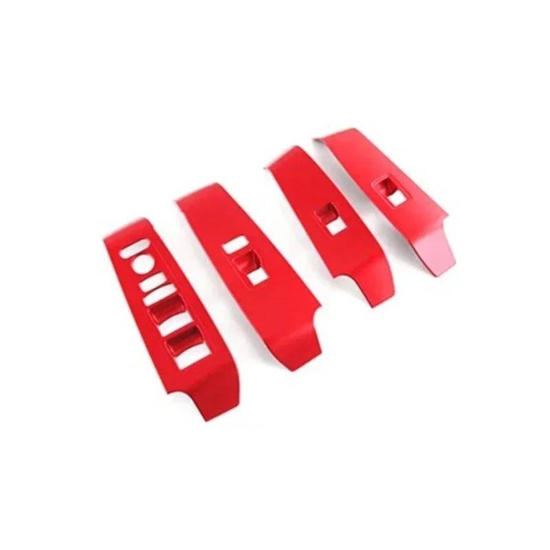 Interieur Dekor Für Civic 11. Generation 2022–2025 ABS Carbon Muster Auto Tür Fenster Glas Lift Panel Schalter Taste Abdeckung Innen Interieur TüRverkleidungen Dekor(Red RHD) von QFJFBGGH