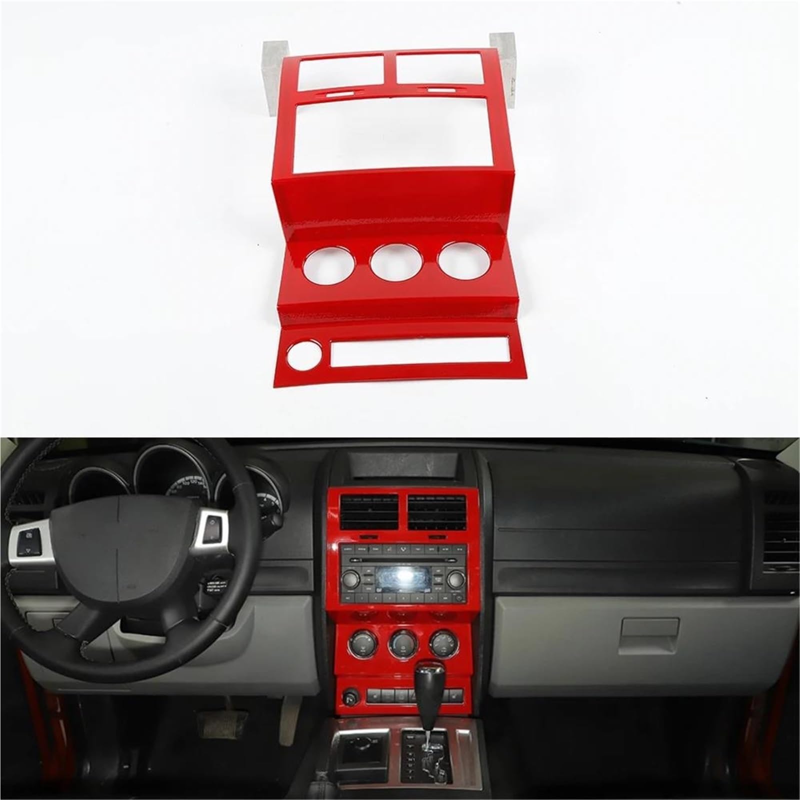 Interieur Dekor Für Dodge Für Nitro 2007-2012 Auto Mittelkonsole Rahmenabdeckung Verkleidung Styling Innenraum Autoformteile Interieur TüRverkleidungen Dekor(Rot) von QFJFBGGH