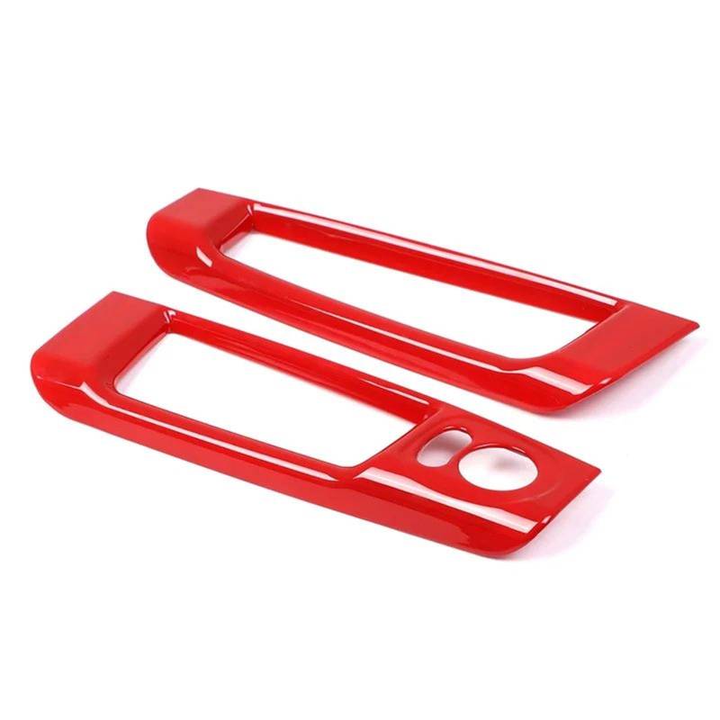 Interieur Dekor Für Fiat Für 500 2010-2022 Auto ABS Rückspiegel Einstellung Schalter Rahmen Abdeckung Innere Schutz Trim Interieur TüRverkleidungen Dekor(Rot) von QFJFBGGH