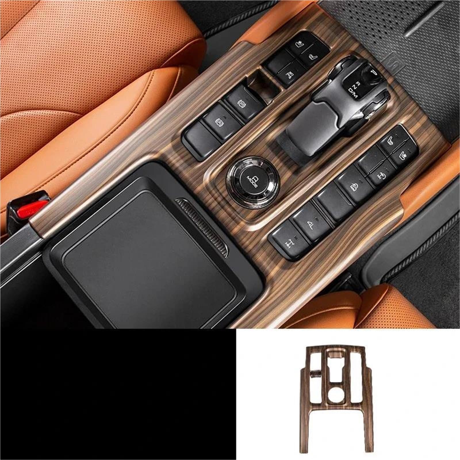 Interieur Dekor Für H9 2024-2025 Pfirsich Holzmaserung Getriebe Shift Panel Trim Fenster Glas Lift Taste Schalter Trim Abdeckung Interieur TüRverkleidungen Dekor(Style 2) von QFJFBGGH