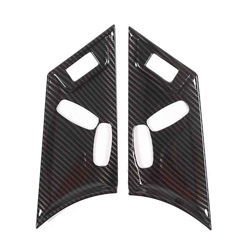 Interieur Dekor Für Jaguar Für F-TYPE 2013-2024 ABS Autositzverstellungsknopf-Panel-Abdeckung Dekorativer Aufkleber Innenraum Interieur TüRverkleidungen Dekor(Carbon Pattern) von QFJFBGGH