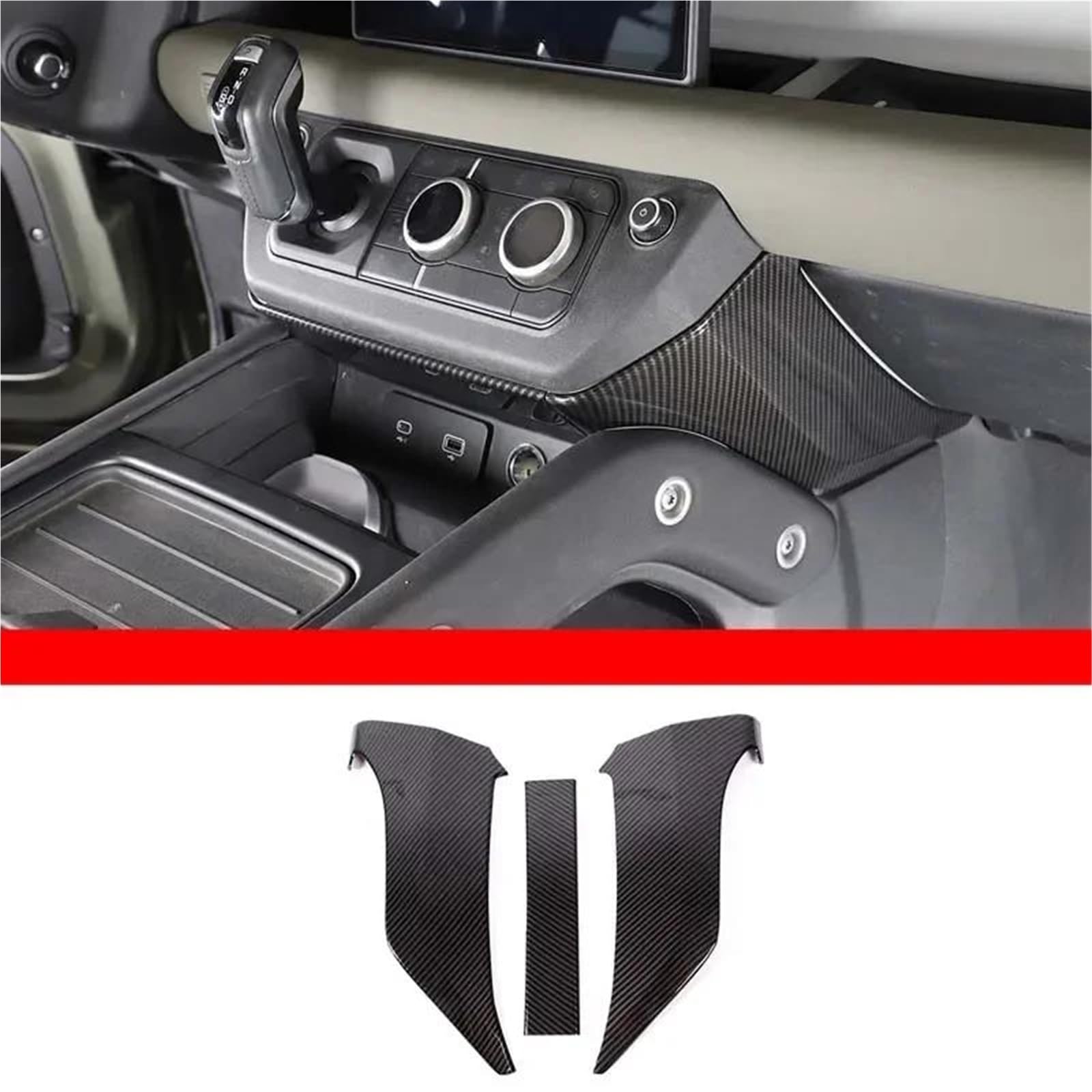 Interieur Dekor Für Land Für Rover Für Defender 90 110 2020-2024 Mittelkonsole Knieseitenverkleidung Auto-Innenverkleidung ABS Interieur TüRverkleidungen Dekor(Style 1) von QFJFBGGH