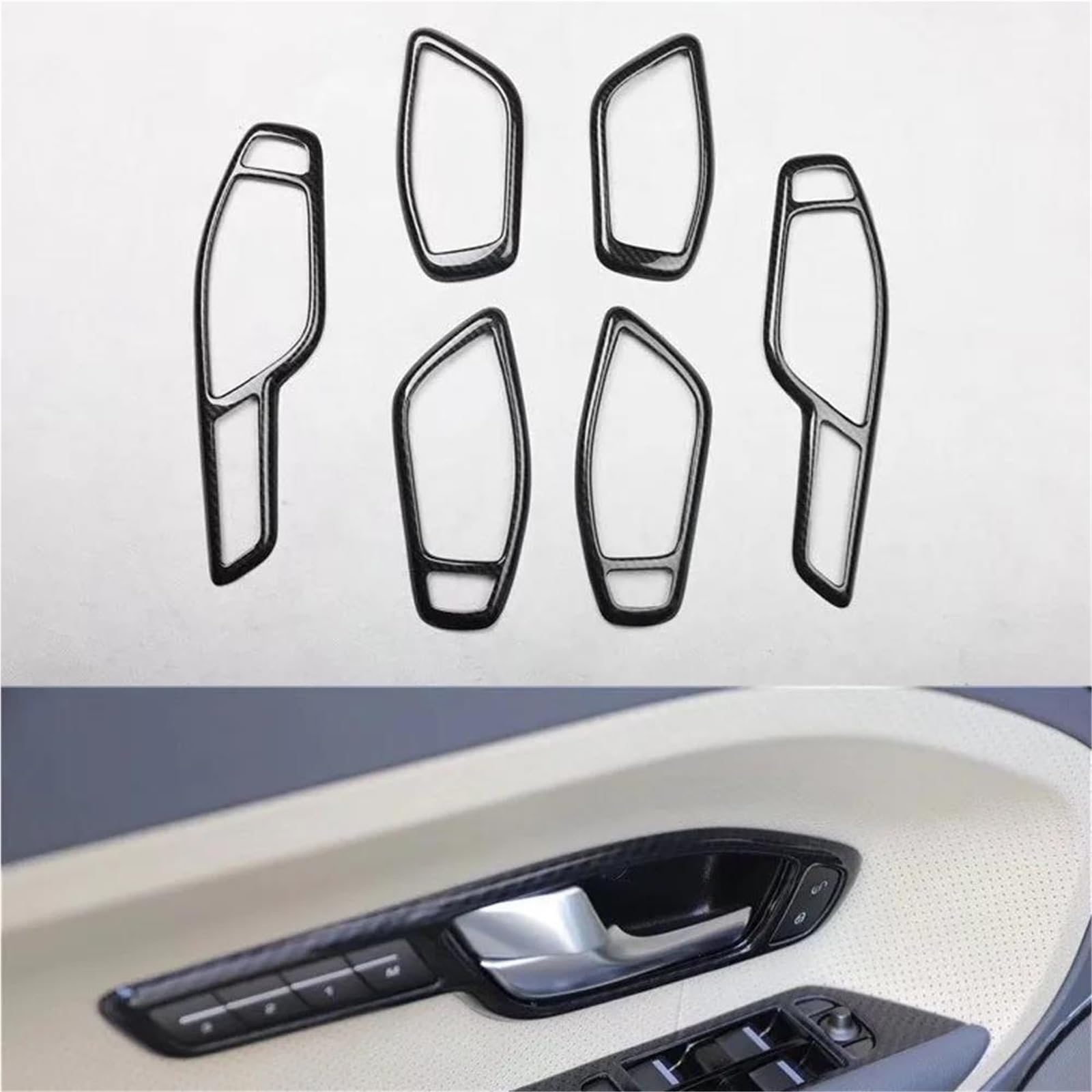 Interieur Dekor Für Land Für Rover Für Range Für Rover Für Evoque 2012-2018 RHD Auto Innentürgriff Rahmenverkleidung ABS Interieur TüRverkleidungen Dekor(Carbon Pattern) von QFJFBGGH