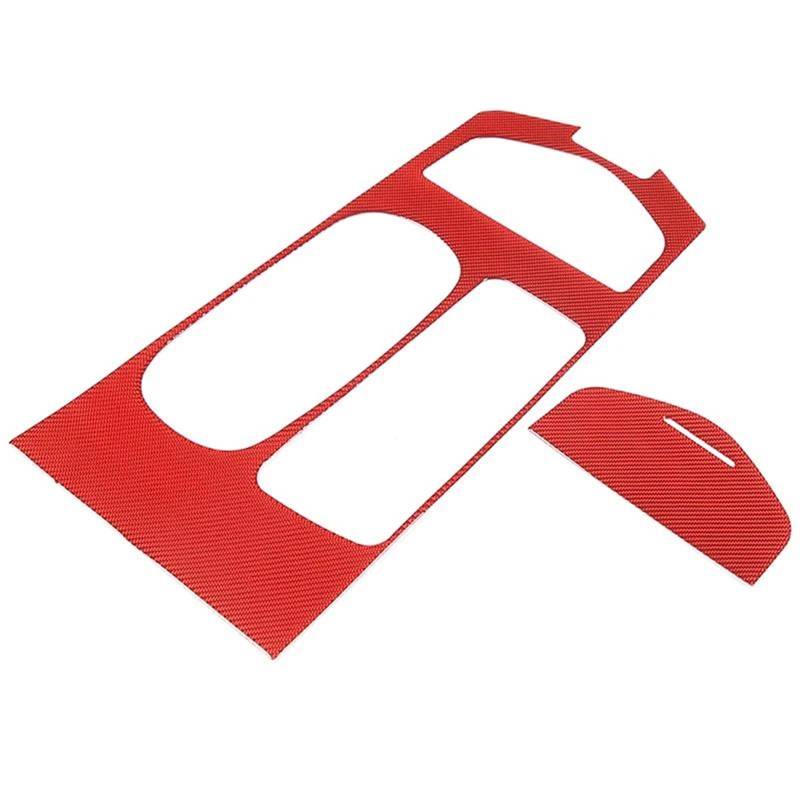 Interieur Dekor Für Maserati Für Ghibli 2014-2022 Weiche Carbonfaser-Auto-Center-Control-Getriebe-Panel-Abdeckungs-Trimmaufkleber Interieur TüRverkleidungen Dekor(Carbon red) von QFJFBGGH