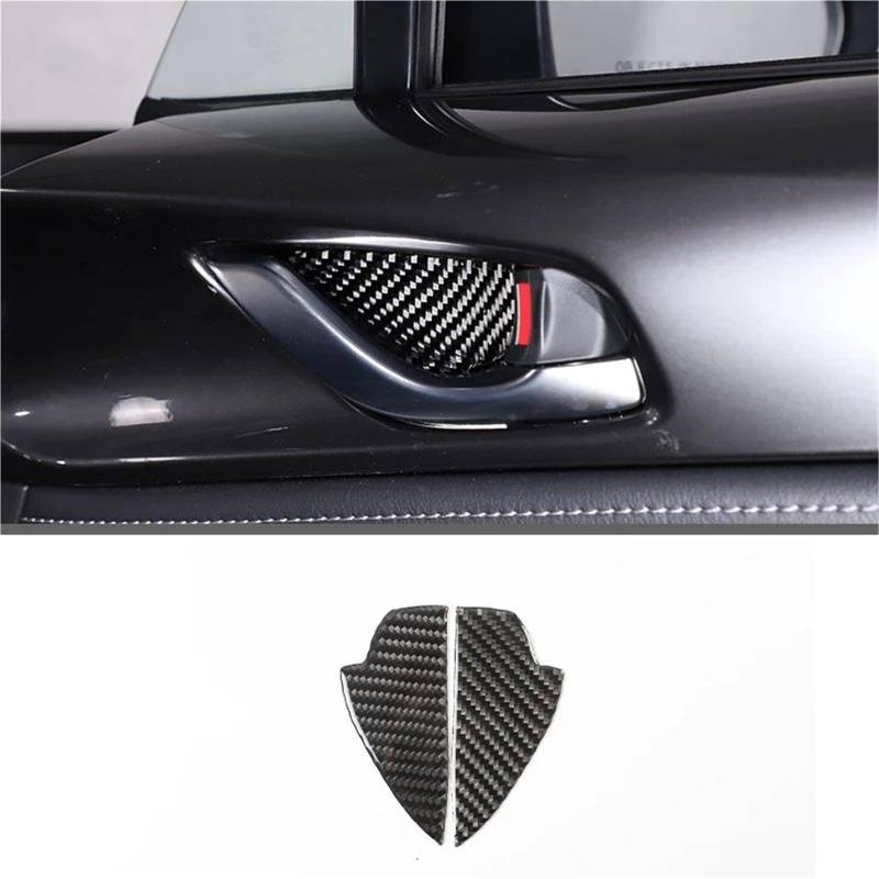 Interieur Dekor Für Mazda Für MX-5 2016-2023 Weiche Carbon Faser Getriebe Shift Rahmen Fenster Lift Griff Schüssel Abdeckung Trim Interieur TüRverkleidungen Dekor(Carbon Texture 10) von QFJFBGGH