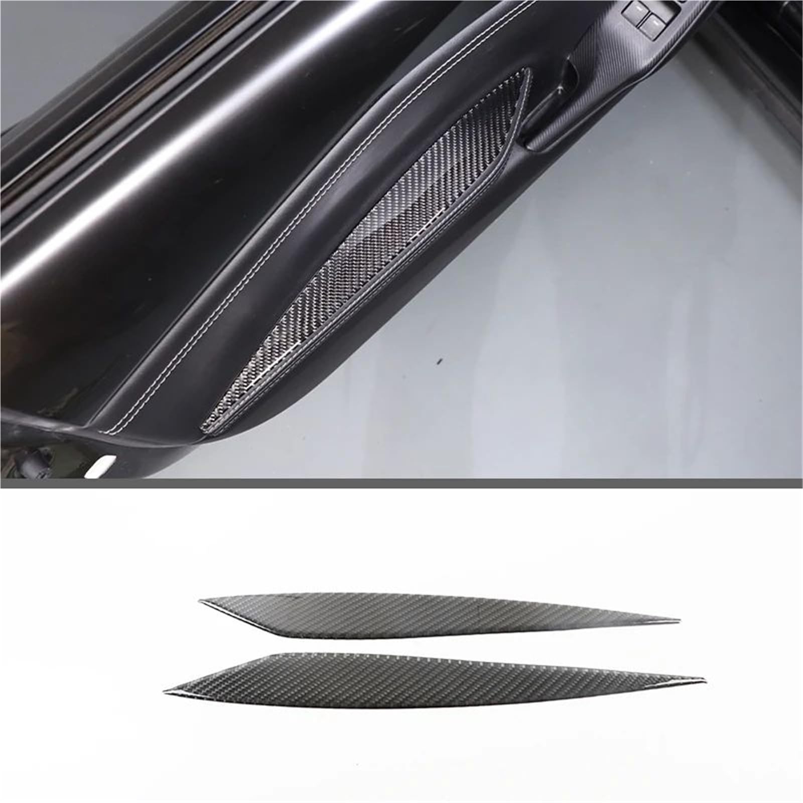 Interieur Dekor Für Mazda Für MX-5 2016-2023 Weiche Carbon Faser Getriebe Shift Rahmen Fenster Lift Griff Schüssel Abdeckung Trim Interieur TüRverkleidungen Dekor(Carbon Texture 16) von QFJFBGGH
