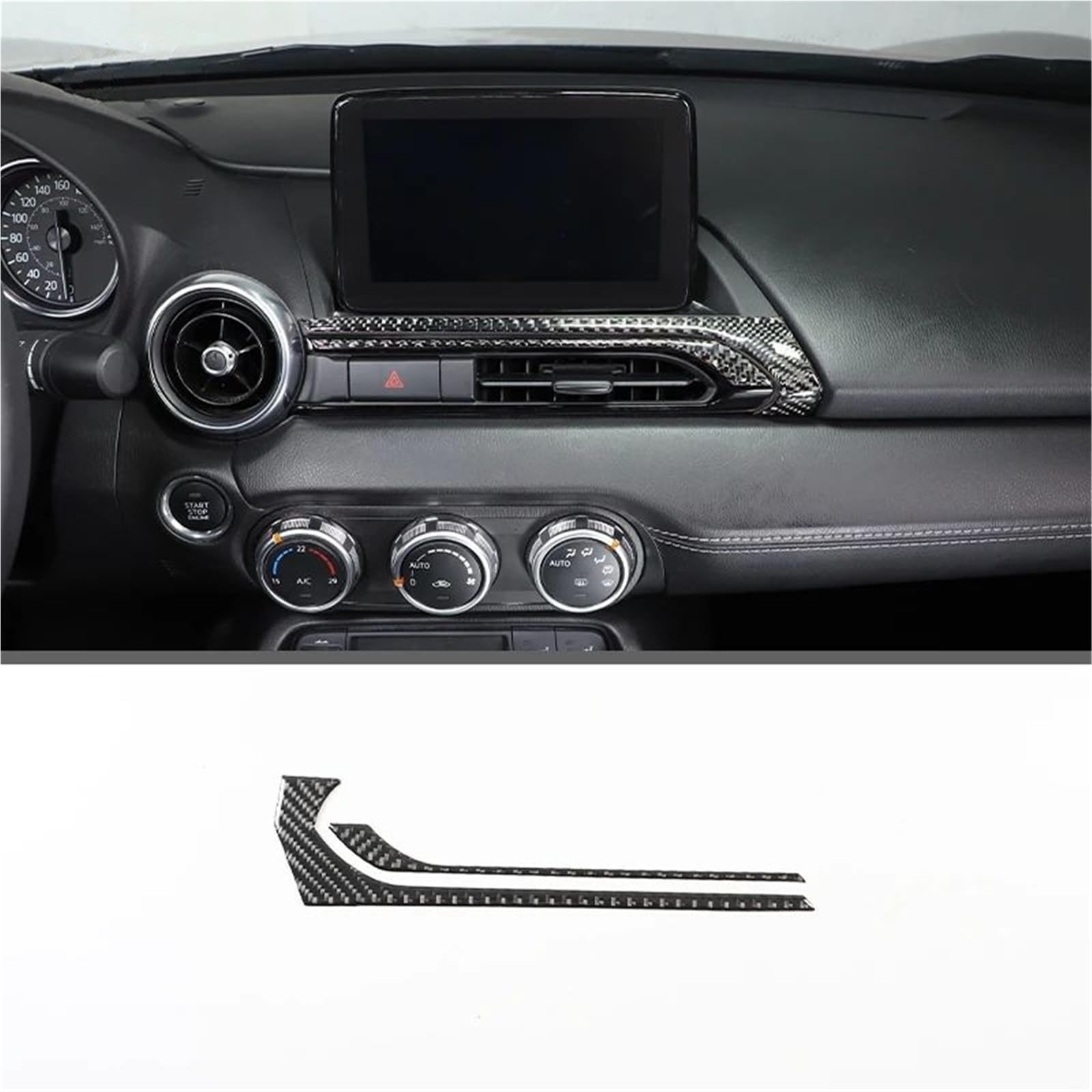 Interieur Dekor Für Mazda Für MX-5 2016-2023 Weiche Carbon Faser Getriebe Shift Rahmen Fenster Lift Griff Schüssel Abdeckung Trim Interieur TüRverkleidungen Dekor(Carbon Texture 18) von QFJFBGGH