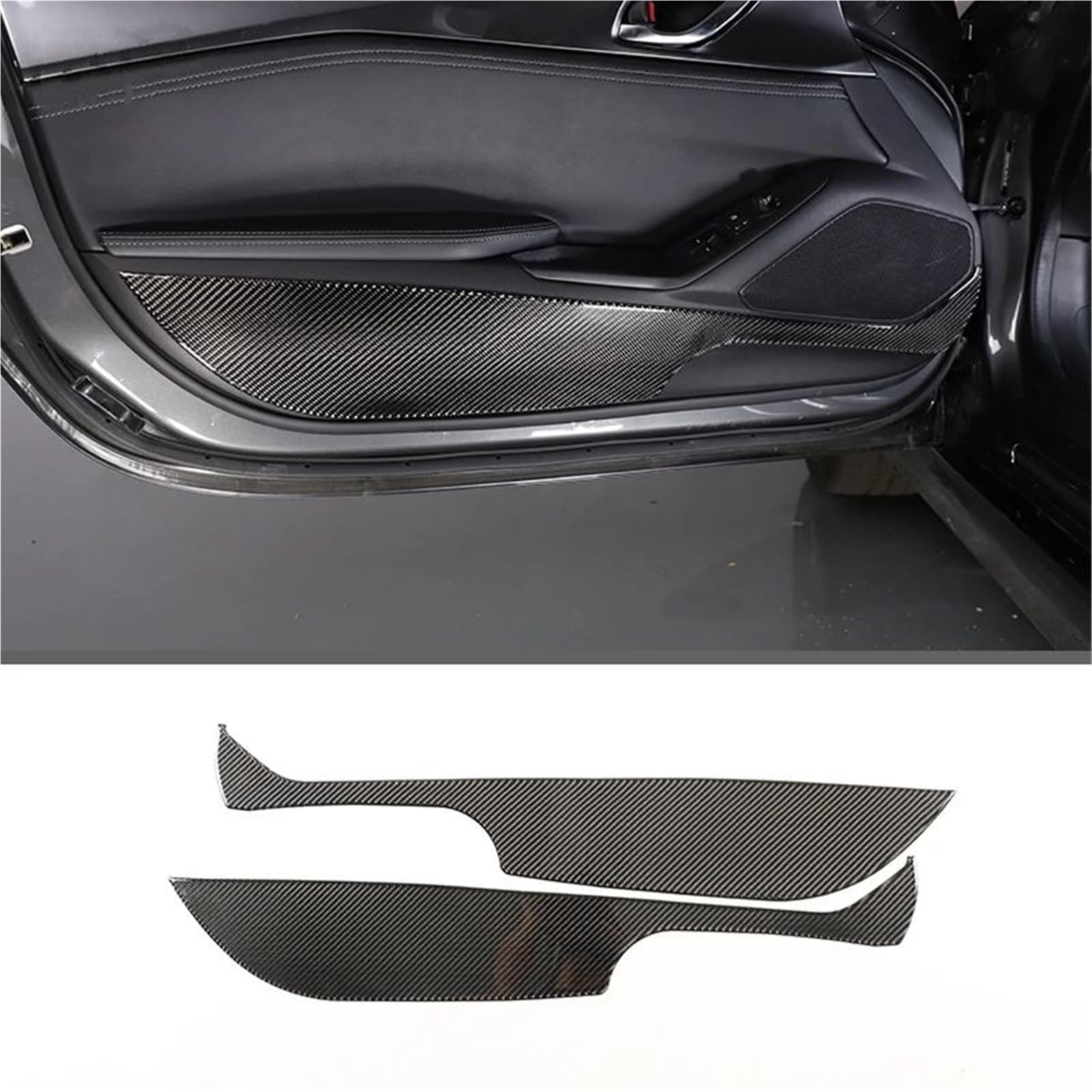 Interieur Dekor Für Mazda Für MX-5 2016-2023 Weiche Carbon Faser Getriebe Shift Rahmen Fenster Lift Griff Schüssel Abdeckung Trim Interieur TüRverkleidungen Dekor(Carbon Texture 35) von QFJFBGGH