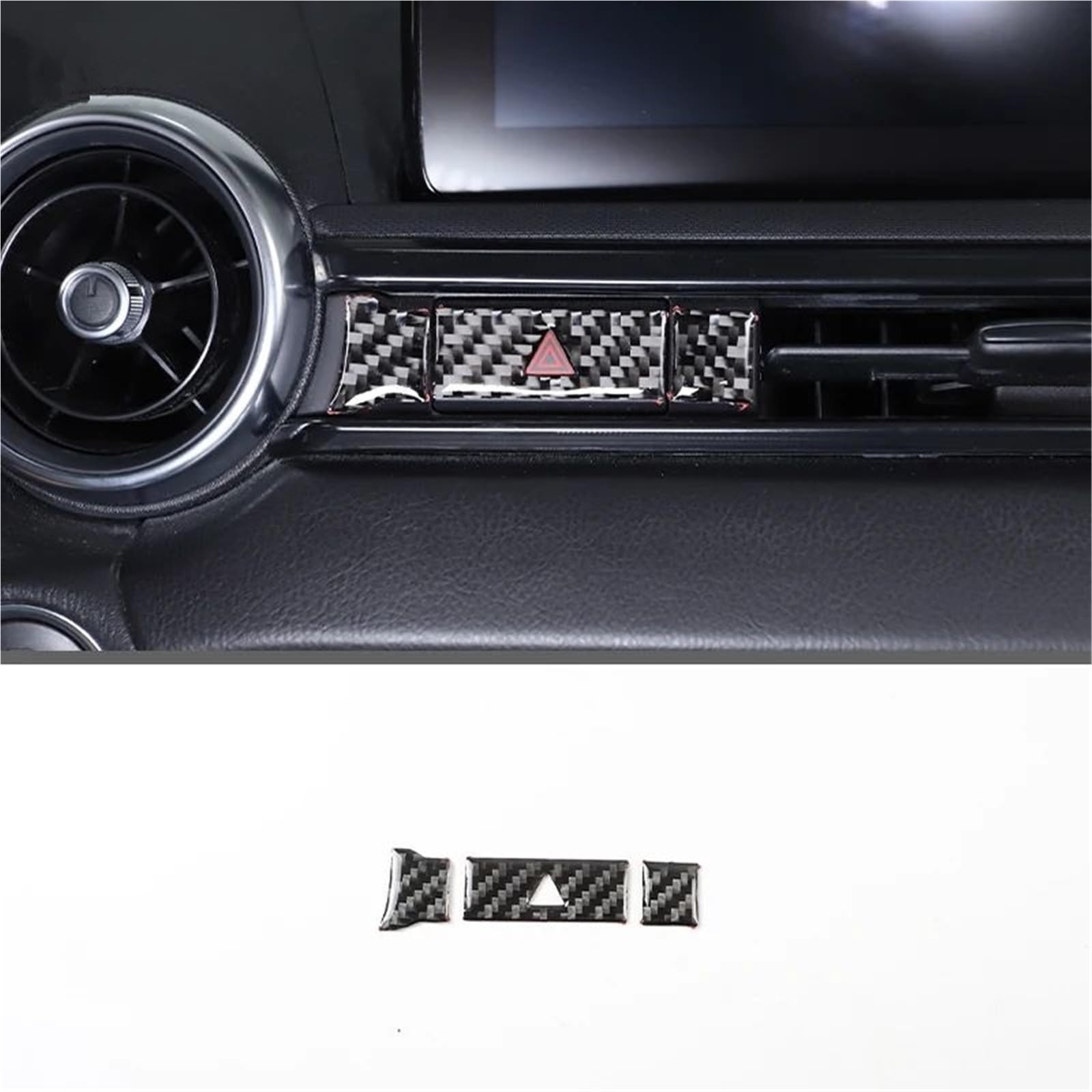 Interieur Dekor Für Mazda Für MX-5 2016-2023 Weiche Carbon Faser Getriebe Shift Rahmen Fenster Lift Griff Schüssel Abdeckung Trim Interieur TüRverkleidungen Dekor(Carbon Texture 4) von QFJFBGGH