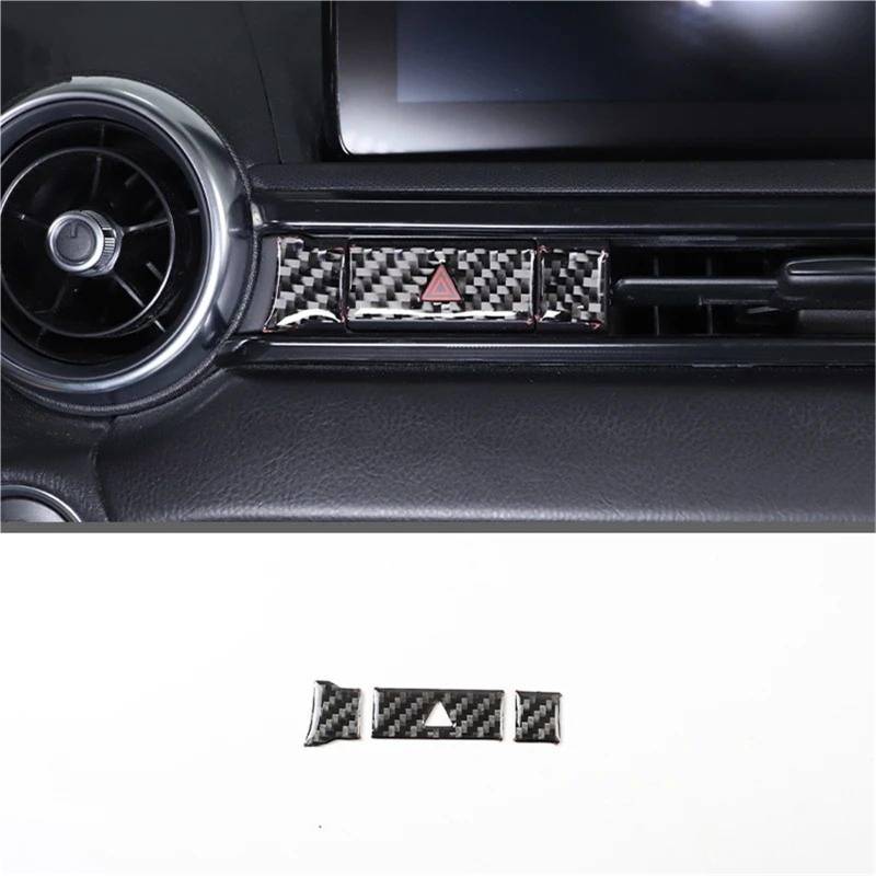 Interieur Dekor Für Mazda Für MX-5 2016-2023 Weiche Carbon Faser Getriebe Shift Rahmen Fenster Lift Griff Schüssel Abdeckung Trim Interieur TüRverkleidungen Dekor(Carbon Texture 4) von QFJFBGGH