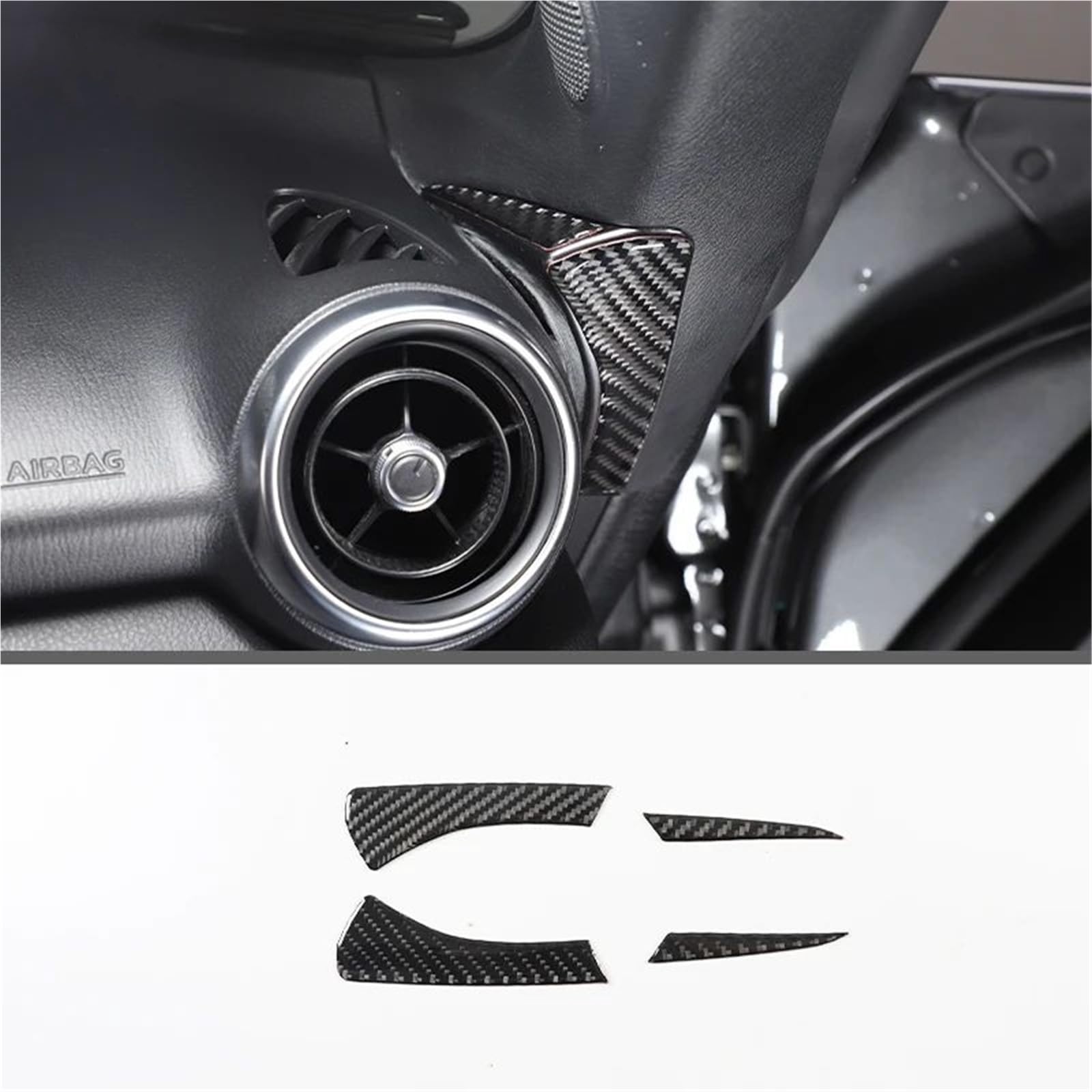 Interieur Dekor Für Mazda Für MX-5 2016-2023 Weiche Carbon Faser Getriebe Shift Rahmen Fenster Lift Griff Schüssel Abdeckung Trim Interieur TüRverkleidungen Dekor(Carbon Texture 7) von QFJFBGGH