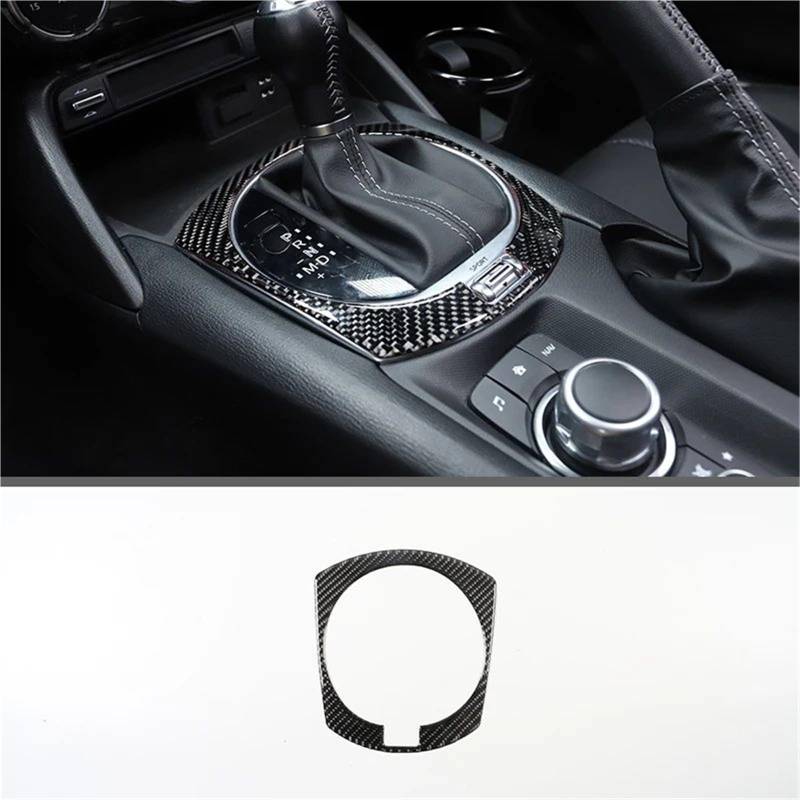 Interieur Dekor Für Mazda Für MX-5 2016-2023 Weiche Carbon Faser Getriebe Shift Rahmen Fenster Lift Griff Schüssel Abdeckung Trim Interieur TüRverkleidungen Dekor(Carbon Texture28) von QFJFBGGH