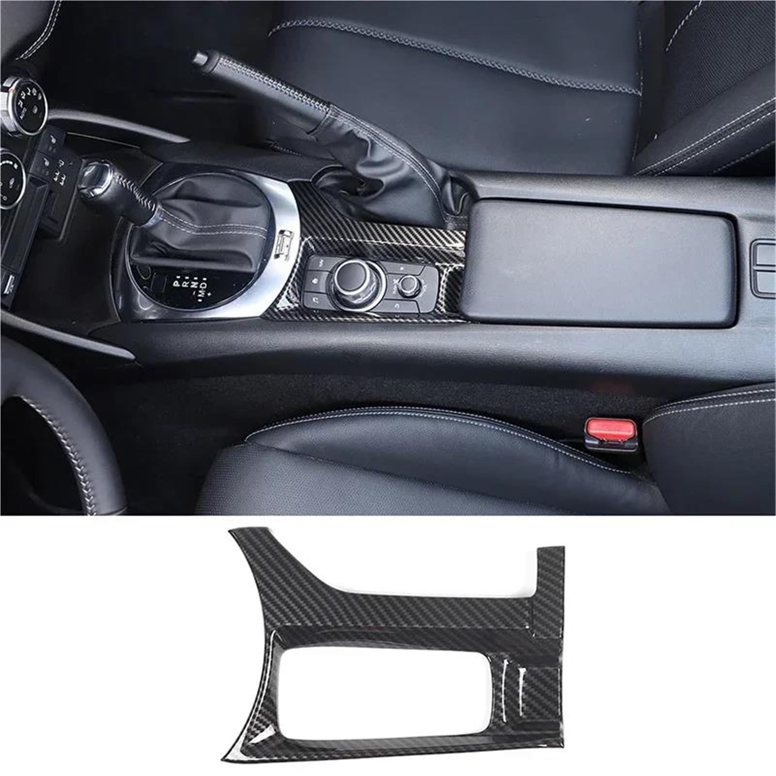 Interieur Dekor Für Mazda Für MX-5 ND 2016-2023 ABS Carbon Fiber Pattern Multimedia Blende Conversion Innenzubehör Interieur TüRverkleidungen Dekor(Style C) von QFJFBGGH