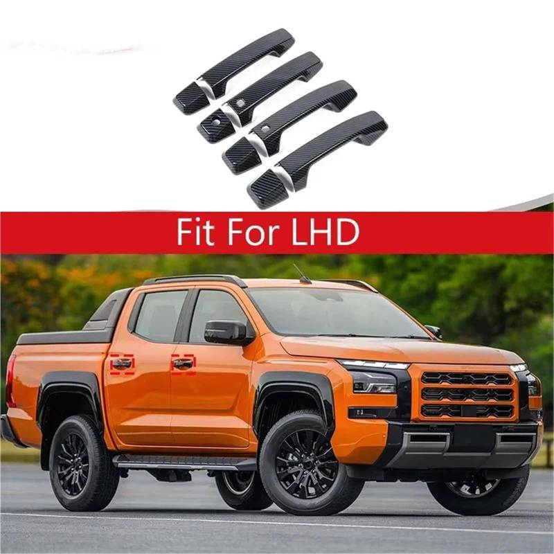 Interieur Dekor Für Mitsubishi Für Triton Für L200 ABS Carbon Fiber Texture Getriebe Shift Panel Innen Tür Griff Schüssel Abdeckung Interieur TüRverkleidungen Dekor(Carbon Texture 13) von QFJFBGGH