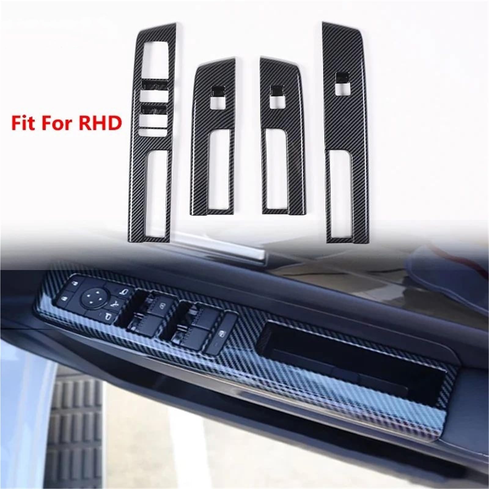 Interieur Dekor Für Mitsubishi Für Triton Für L200 ABS Carbon Fiber Texture Getriebe Shift Panel Innen Tür Griff Schüssel Abdeckung Interieur TüRverkleidungen Dekor(Carbon Texture 2) von QFJFBGGH