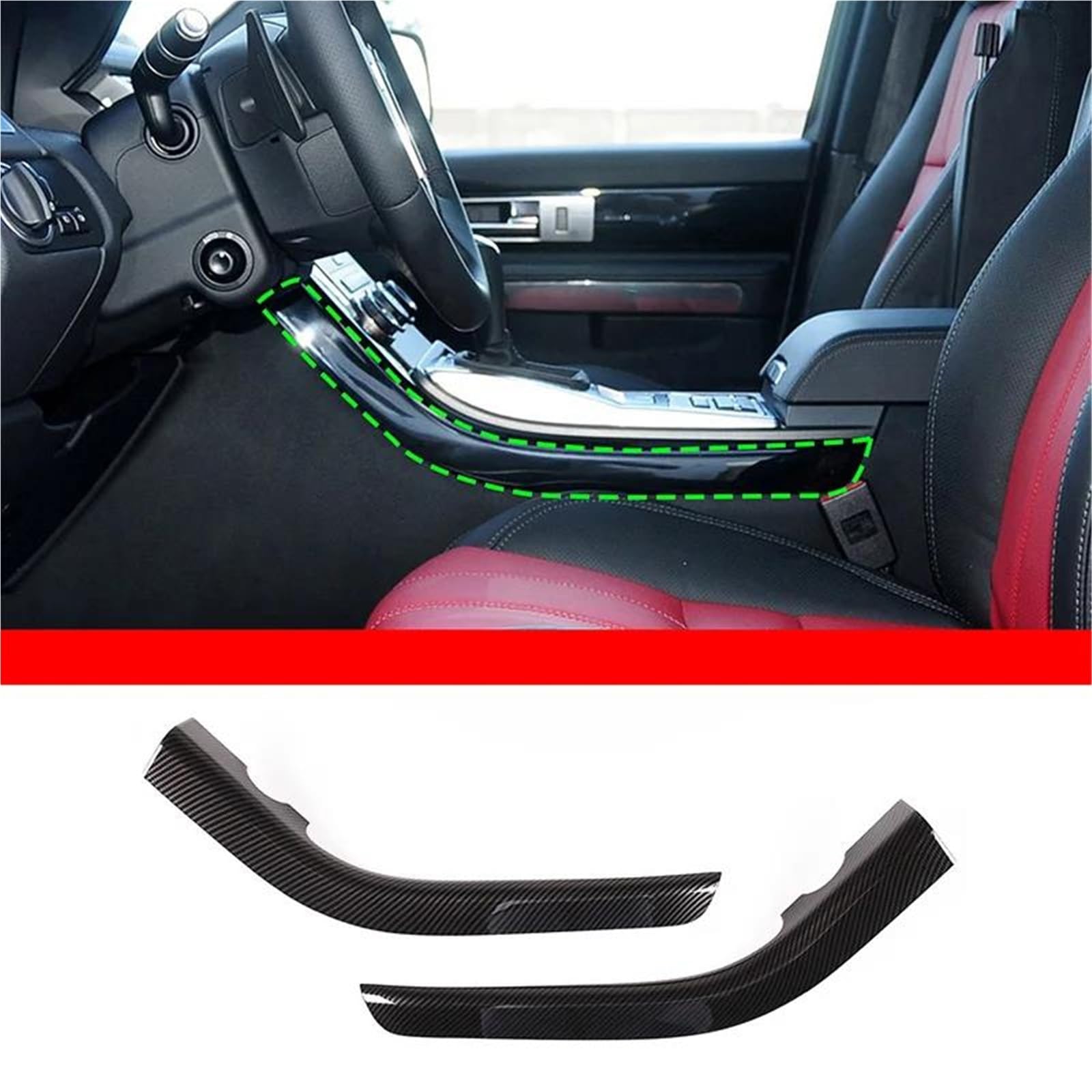 Interieur Dekor Für Range Für Rover Für Sport 2010-2024 ABS Car Center Control Seitenverkleidungsstreifen Aufkleber Autoinnenraum Interieur TüRverkleidungen Dekor(For 2010-13 Carbon) von QFJFBGGH