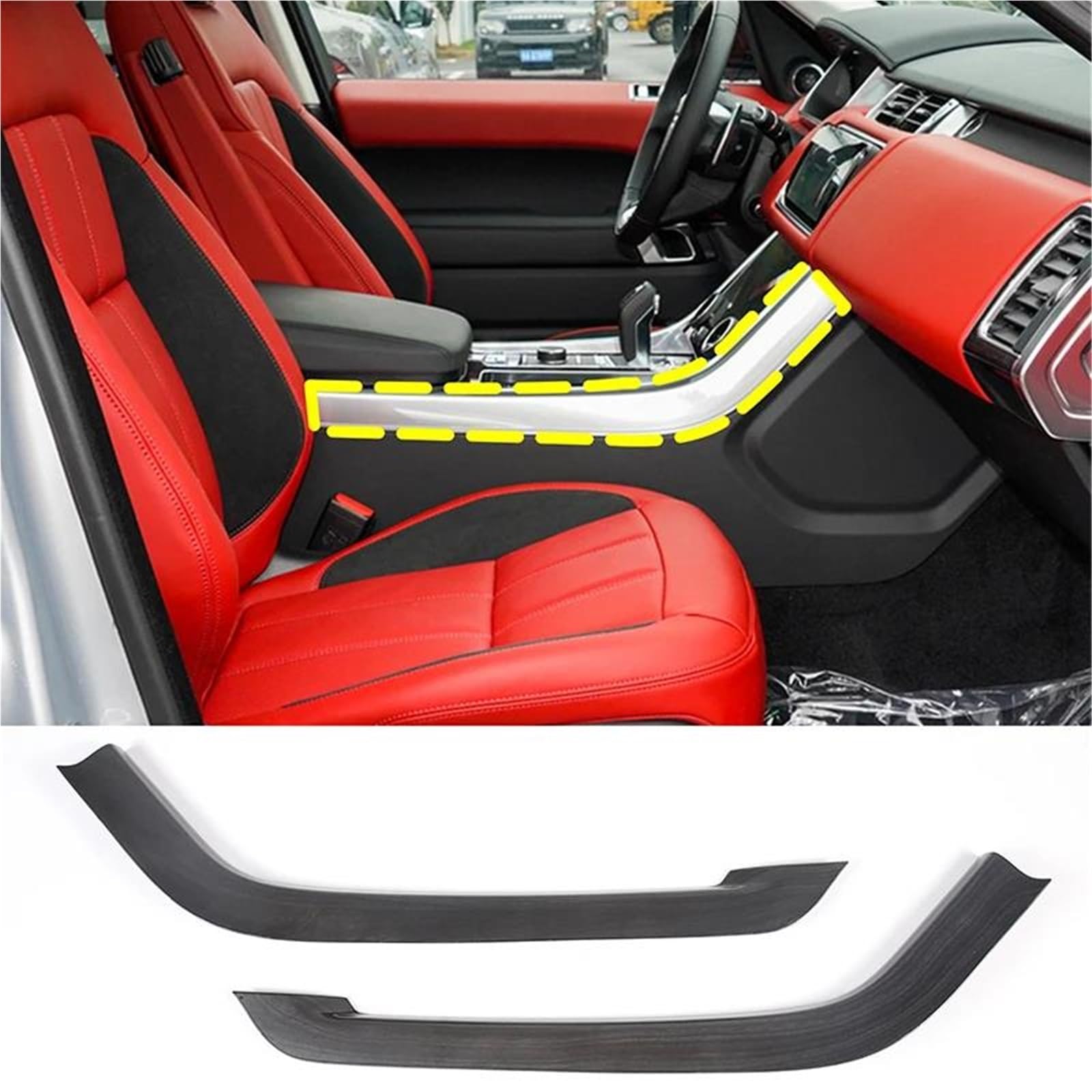 Interieur Dekor Für Range Für Rover Für Sport 2010-2024 ABS Car Center Control Seitenverkleidungsstreifen Aufkleber Autoinnenraum Interieur TüRverkleidungen Dekor(For 2018-22 Wood) von QFJFBGGH