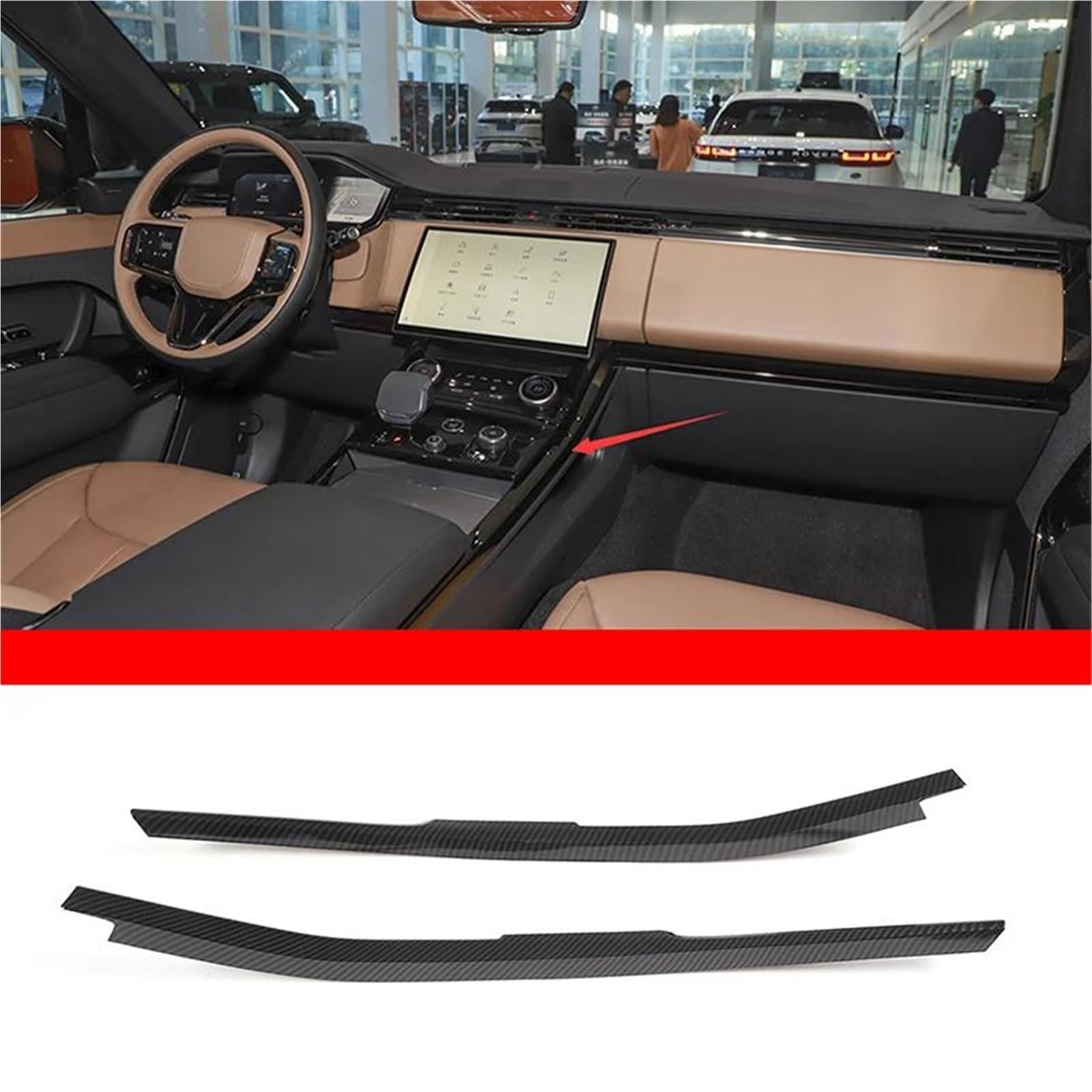 Interieur Dekor Für Range Für Rover Für Sport 2010-2024 ABS Car Center Control Seitenverkleidungsstreifen Aufkleber Autoinnenraum Interieur TüRverkleidungen Dekor(For 2023-24 Carbon) von QFJFBGGH