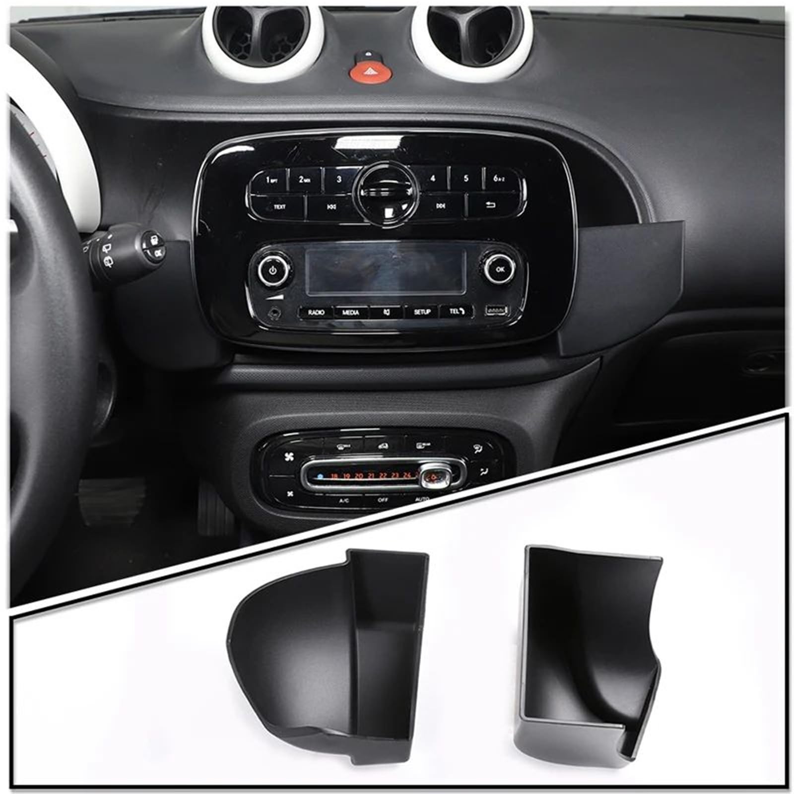 Interieur Dekor Für Smart Für 453 2015-2021 LHD Zentralsteuerung Armaturenbrett Bildschirm Seitliche Aufbewahrungsbox Sitzseitige Interieur TüRverkleidungen Dekor(Style 2) von QFJFBGGH