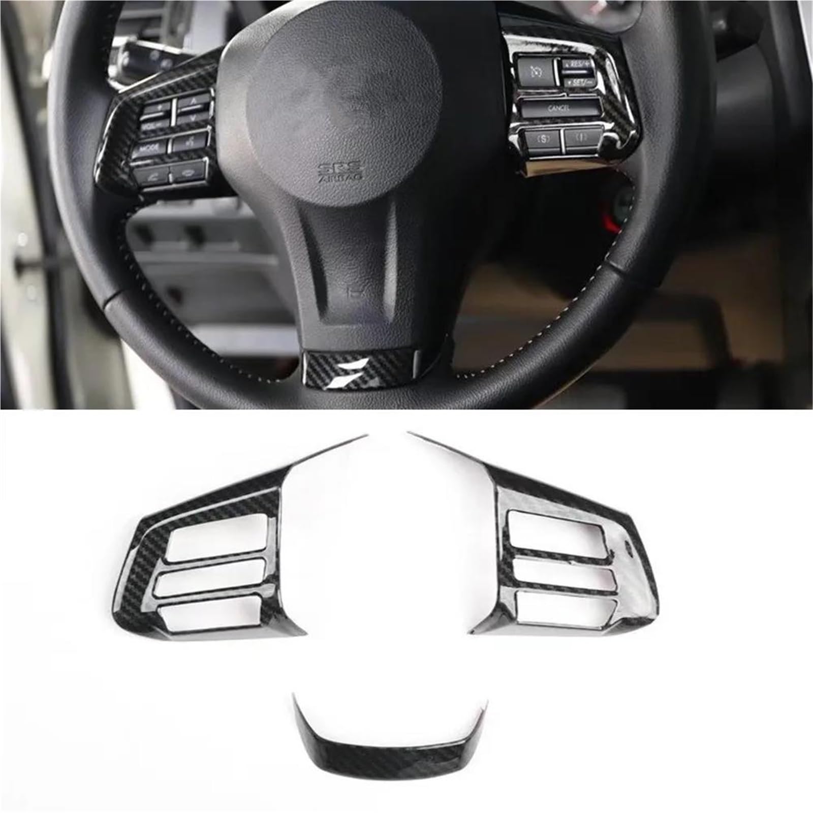Interieur Dekor Für Subaru Für Forester 2013 2014 2015 Auto Lenkrad Dekoration Lünette Abdeckung Trim ABS Styling 3 Stücke Interieur TüRverkleidungen Dekor(Carbon Pattern) von QFJFBGGH