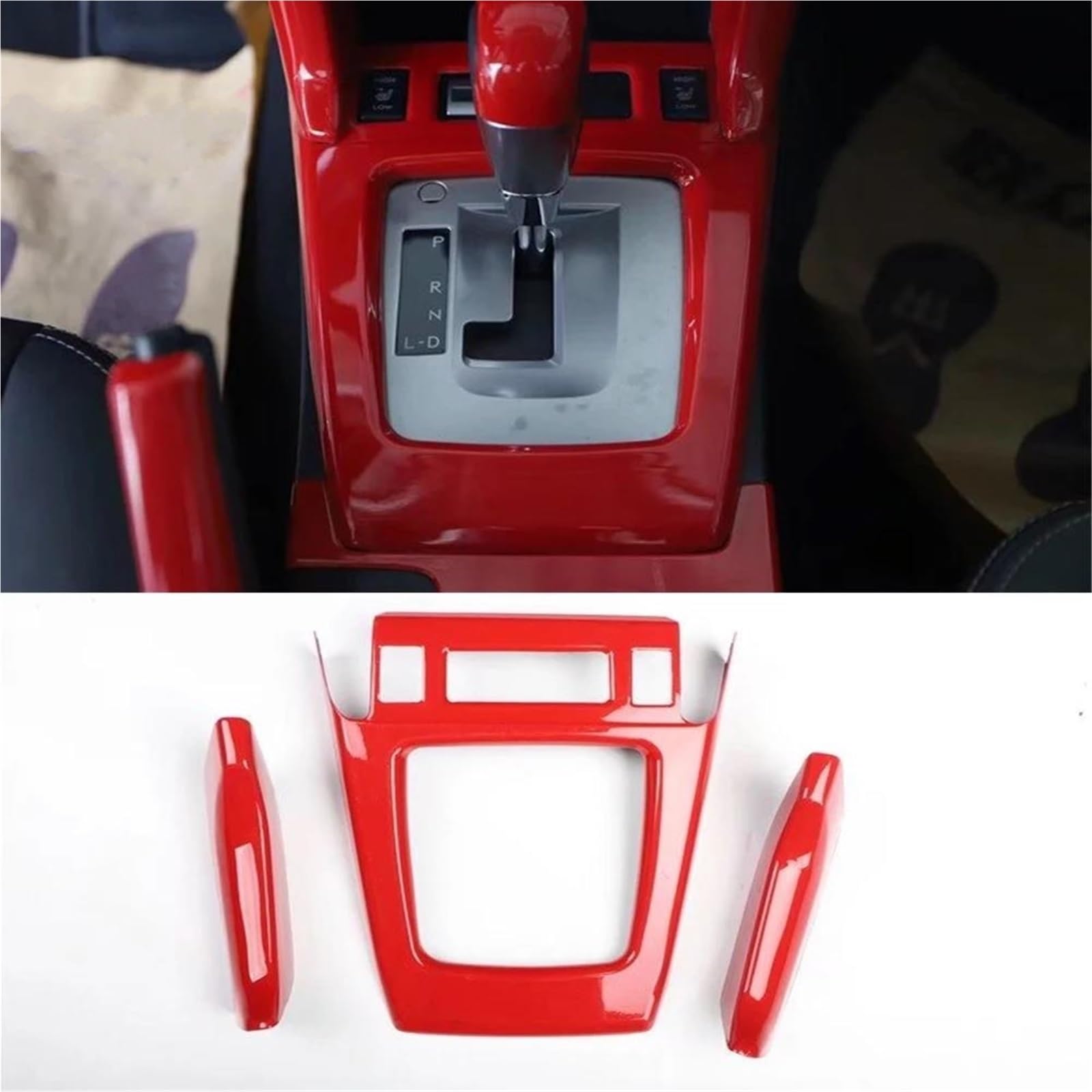 Interieur Dekor Für Subaru Für Forester 2013-2015 LHD Auto-Schalthebelrahmen-Trimm-Styling-Innenraum-Auto-Formteile 3-tlg Interieur TüRverkleidungen Dekor(Rot) von QFJFBGGH