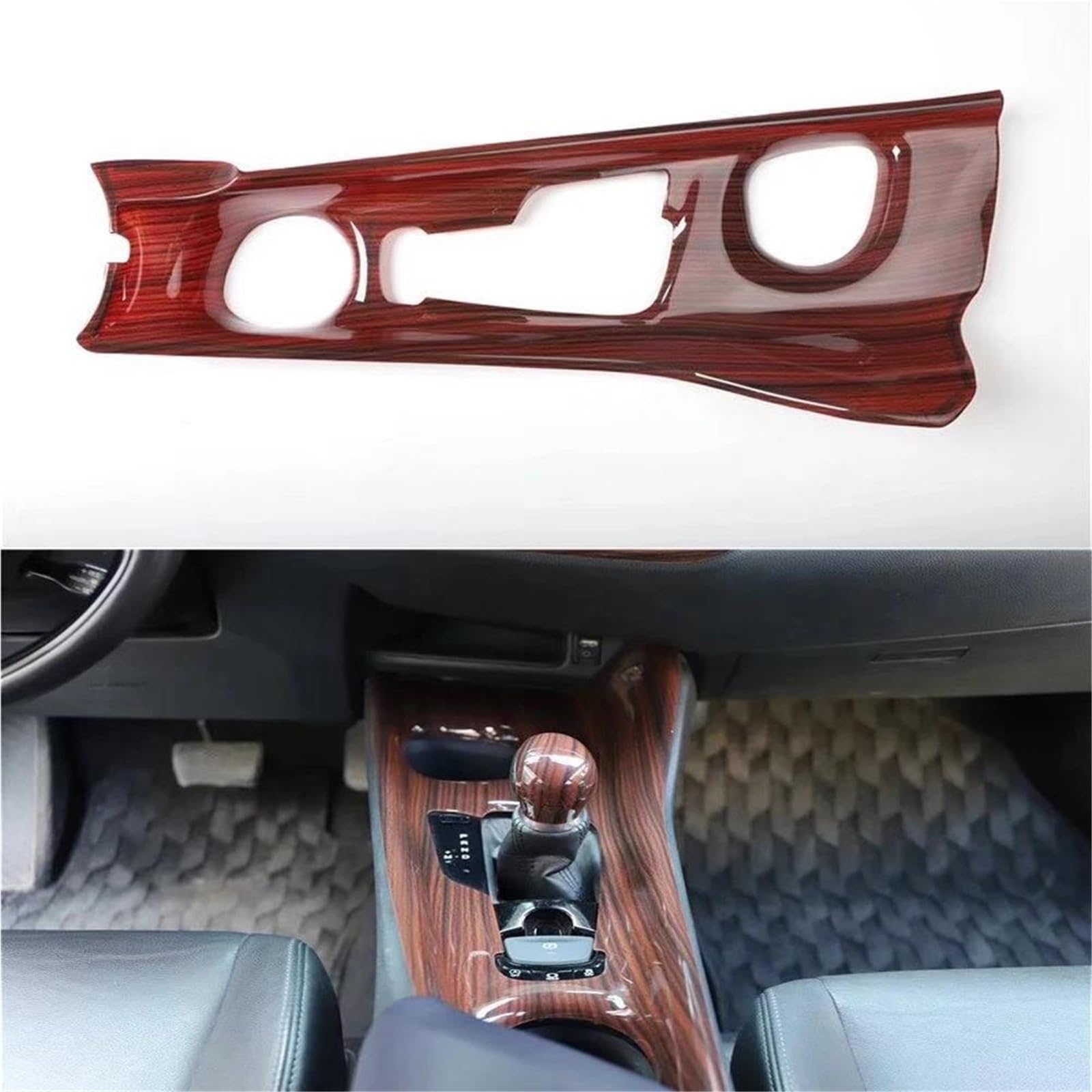 Interieur Dekor Für Toyota Für CHR 2018-2021 LHD Auto Getriebe Shift Wasser Tasse Halter Panel Abdeckung Rahmen Trim Auto Formteil Interieur TüRverkleidungen Dekor(Holz) von QFJFBGGH