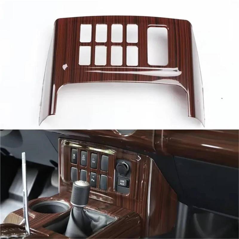 Interieur Dekor Für Toyota Für FJ Cruiser LHD Auto Zigarettenanzünder Panel Abdeckung Aufkleber ABS Trim Innenausstattung Interieur TüRverkleidungen Dekor(Wood Color) von QFJFBGGH