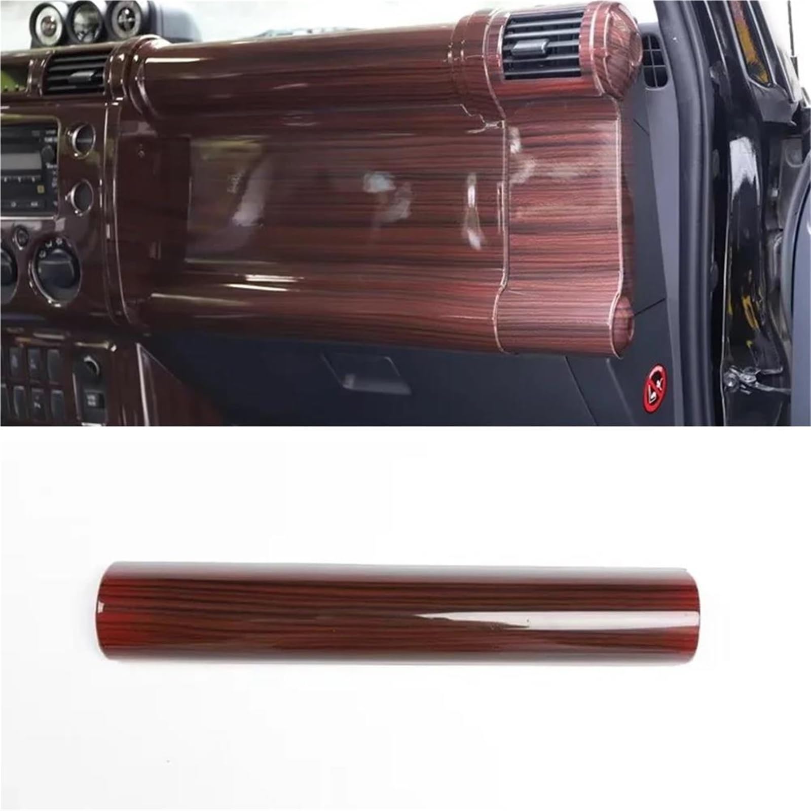 Interieur Dekor Für Toyota Für FJ Cruiser LHD Beifahrersitz Armaturenbrett Unten Streifenabdeckung ABS Autoaufkleber Auto Styling Interieur TüRverkleidungen Dekor(Wood Color) von QFJFBGGH